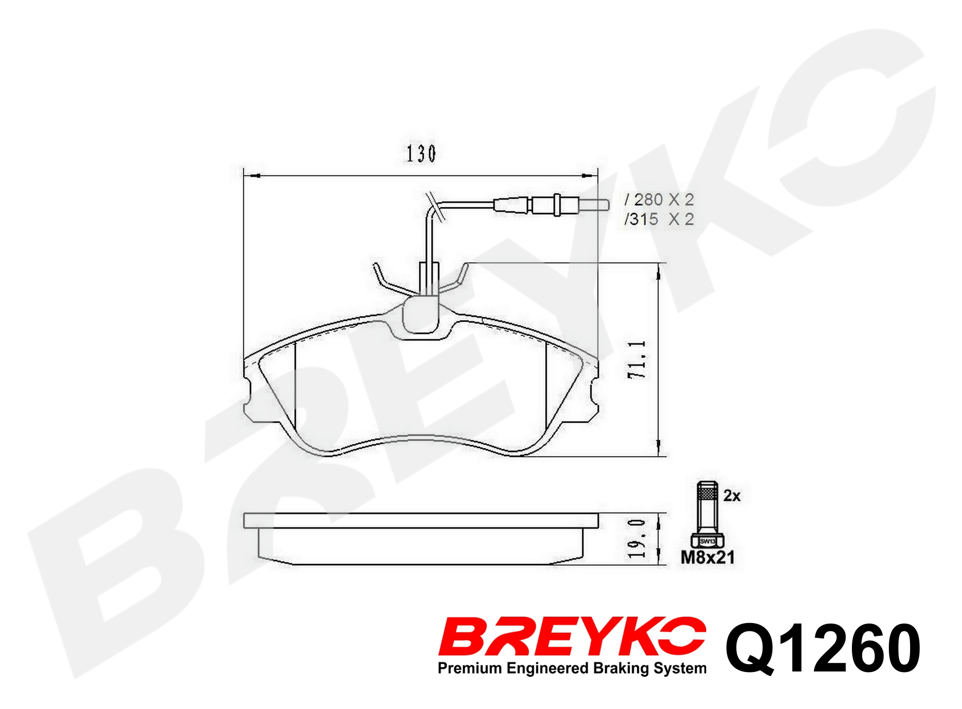 DAVID VASCO Q1260 BREYKO PREMIUM Brake Pad Set, disc brake