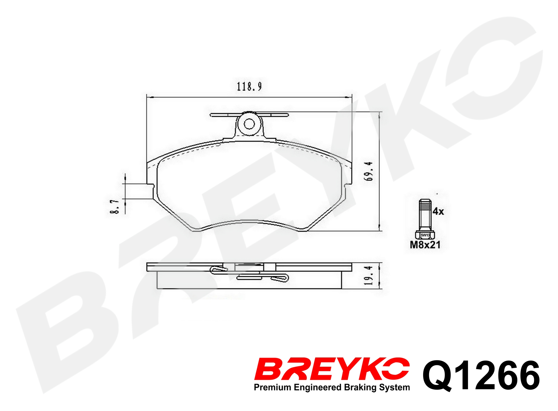 DAVID VASCO Q1266 BREYKO PREMIUM Brake Pad Set, disc brake