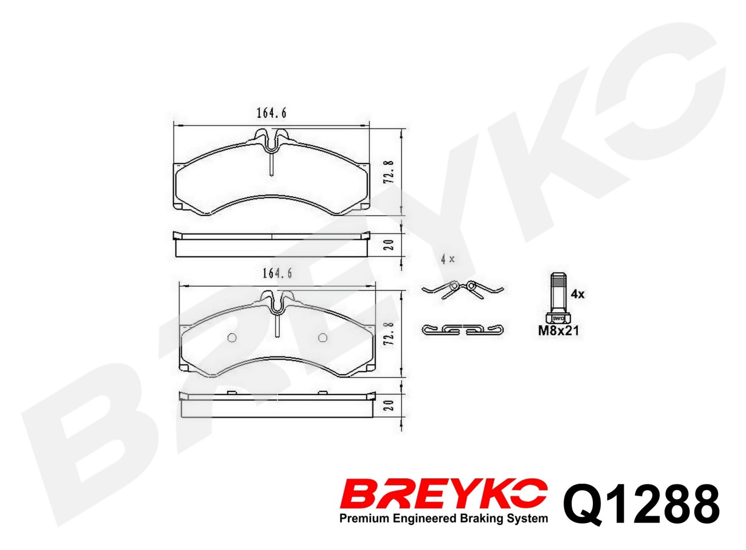DAVID VASCO Q1288 BREYKO PREMIUM Brake Pad Set, disc brake