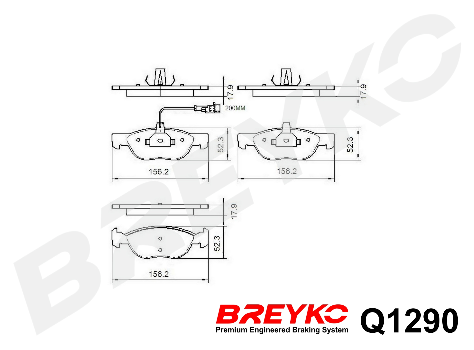 DAVID VASCO Q1290 BREYKO PREMIUM Brake Pad Set, disc brake