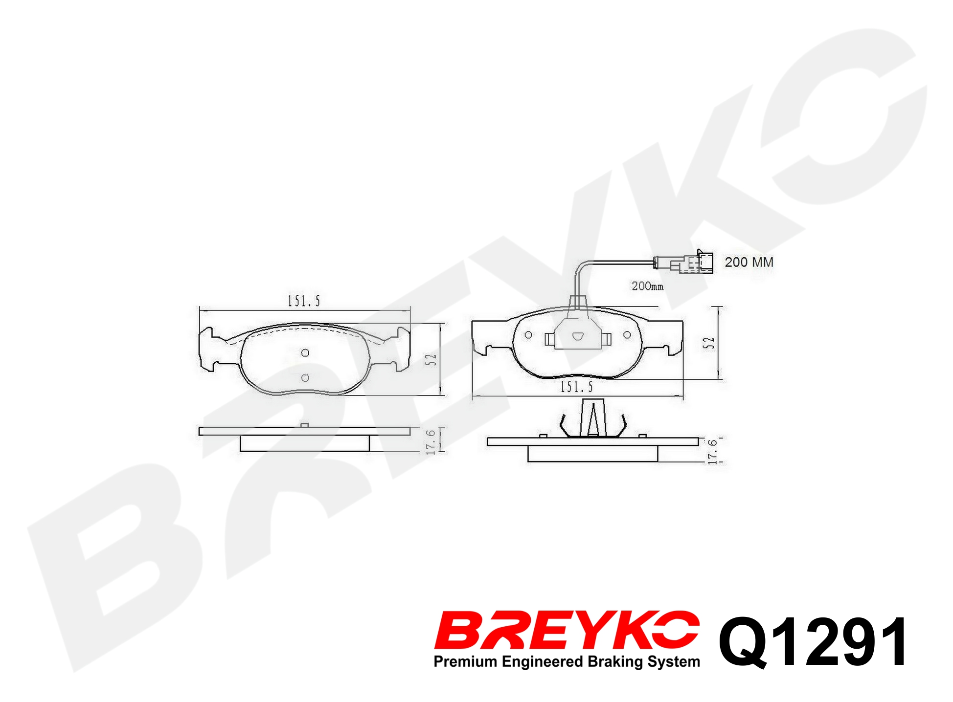 DAVID VASCO Q1291 BREYKO PREMIUM Brake Pad Set, disc brake