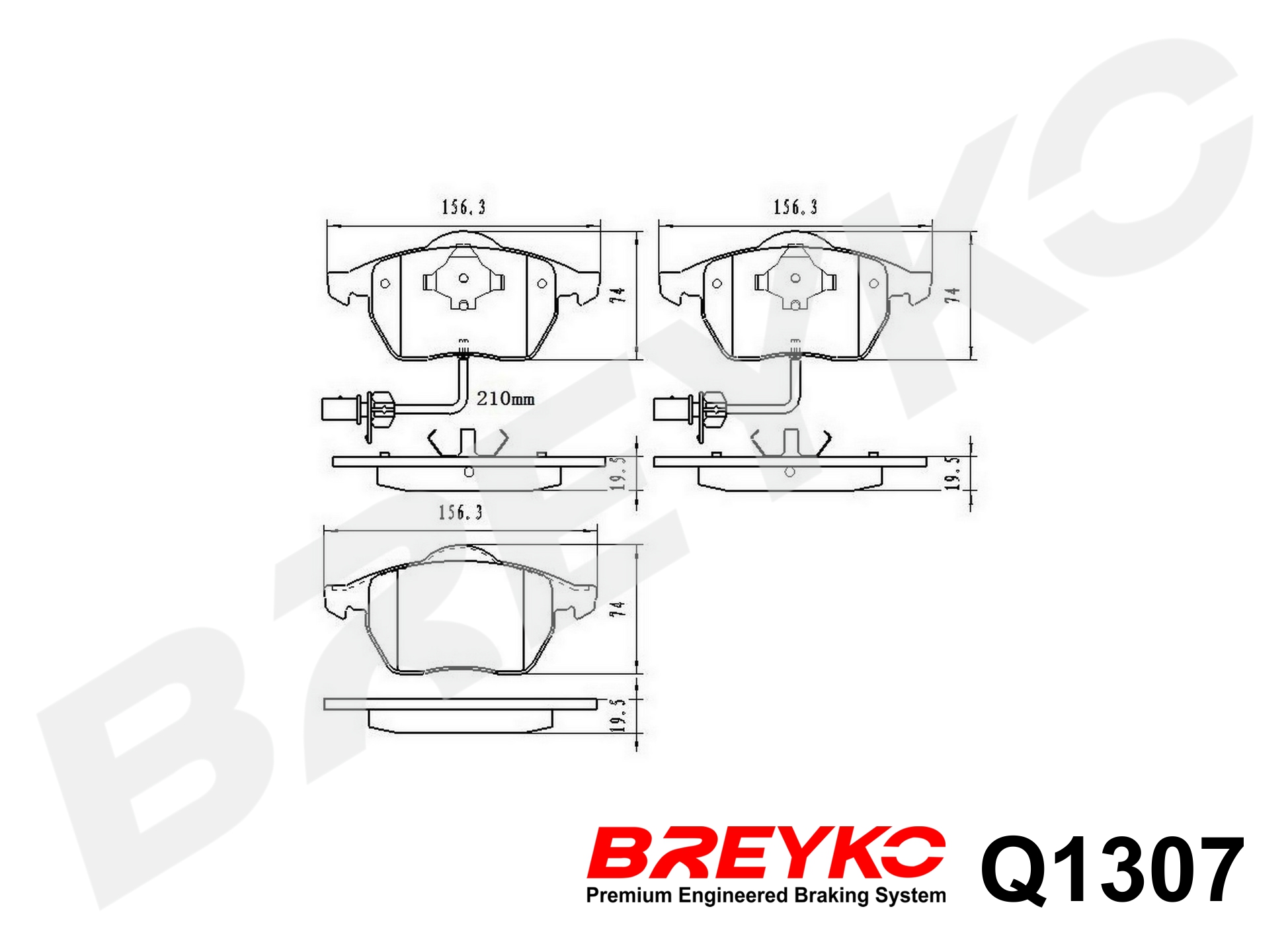 DAVID VASCO Q1307 BREYKO PREMIUM Brake Pad Set, disc brake