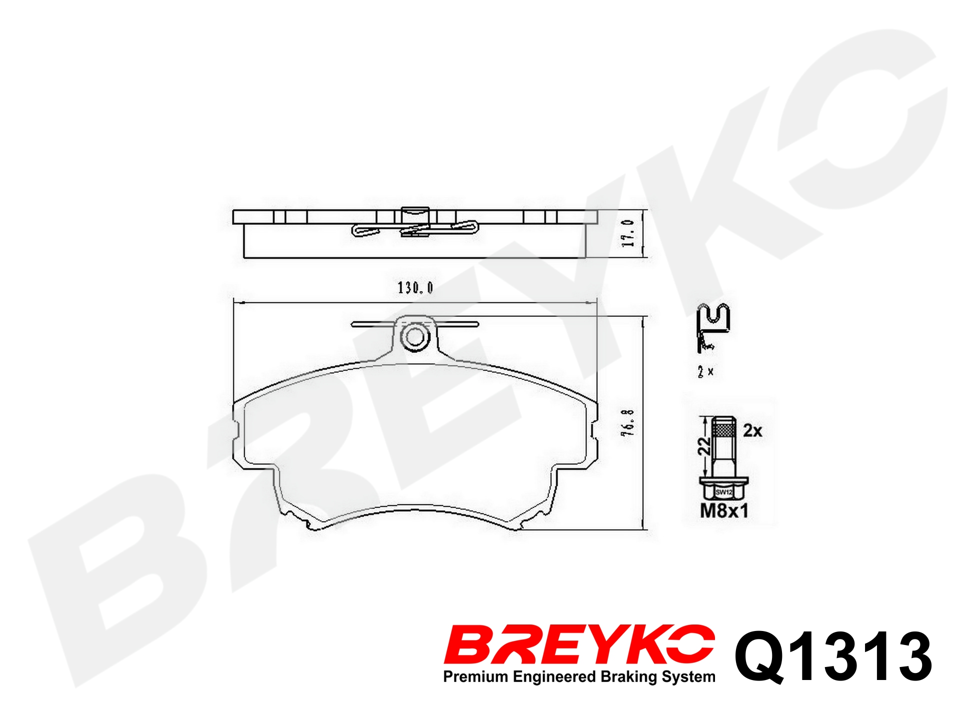DAVID VASCO Q1313 BREYKO PREMIUM Brake Pad Set, disc brake