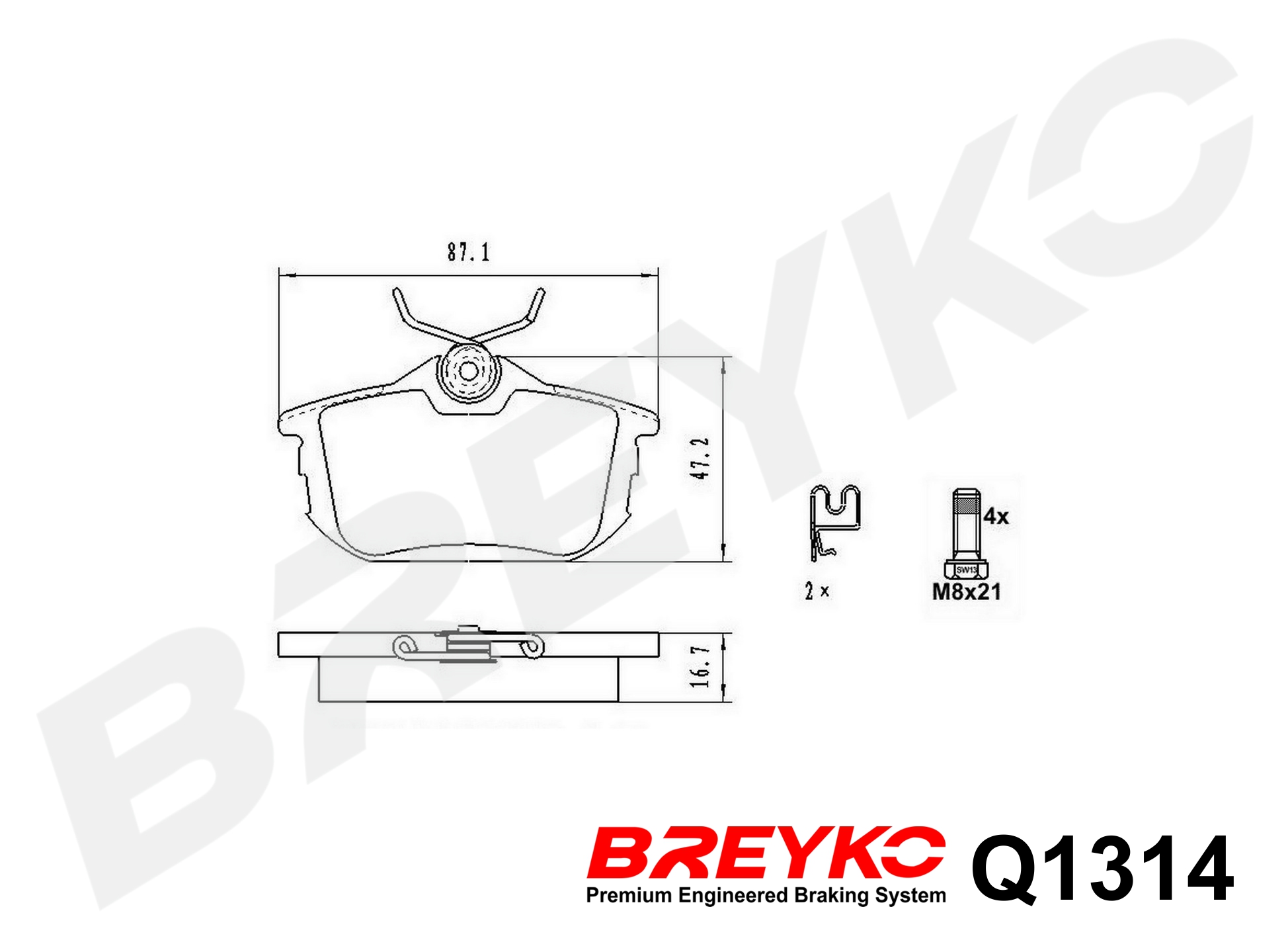 DAVID VASCO Q1314 BREYKO PREMIUM Brake Pad Set, disc brake