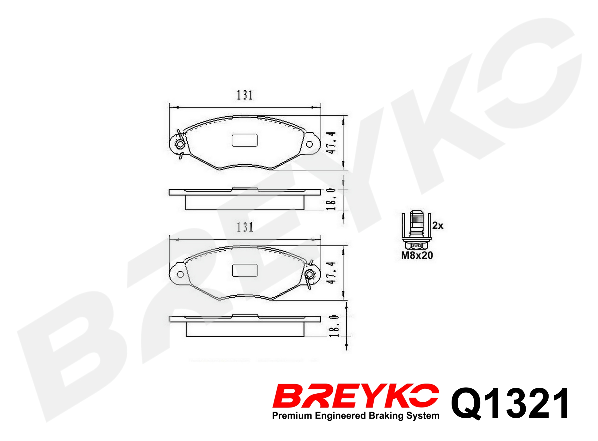 DAVID VASCO Q1321 BREYKO PREMIUM Brake Pad Set, disc brake