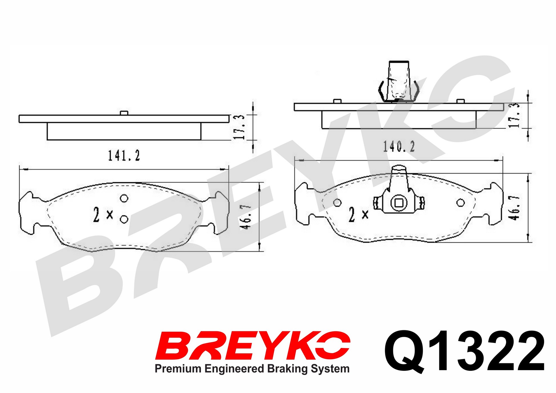 DAVID VASCO Q1322 BREYKO PREMIUM Brake Pad Set, disc brake