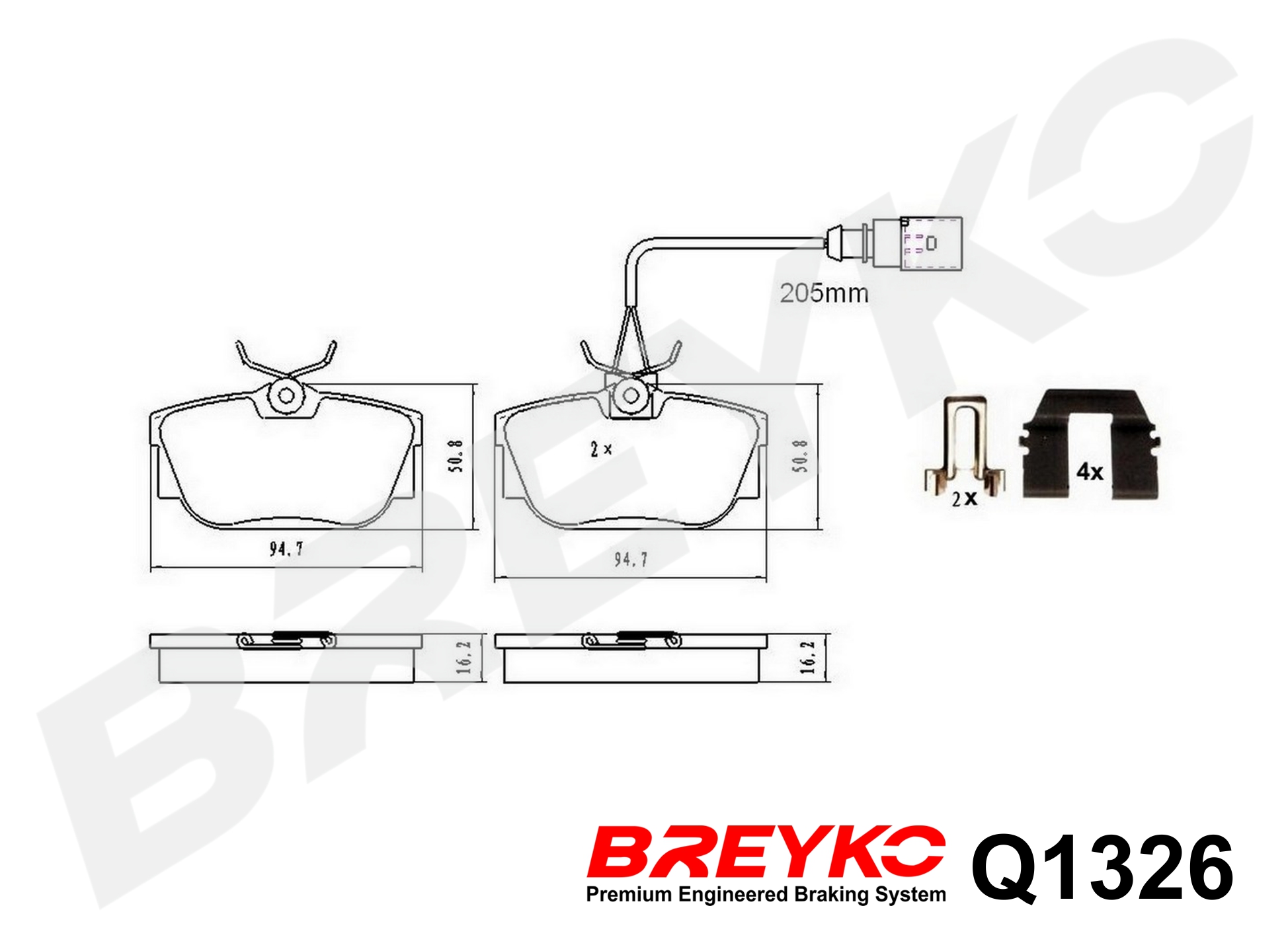 DAVID VASCO Q1326 BREYKO PREMIUM Brake Pad Set, disc brake