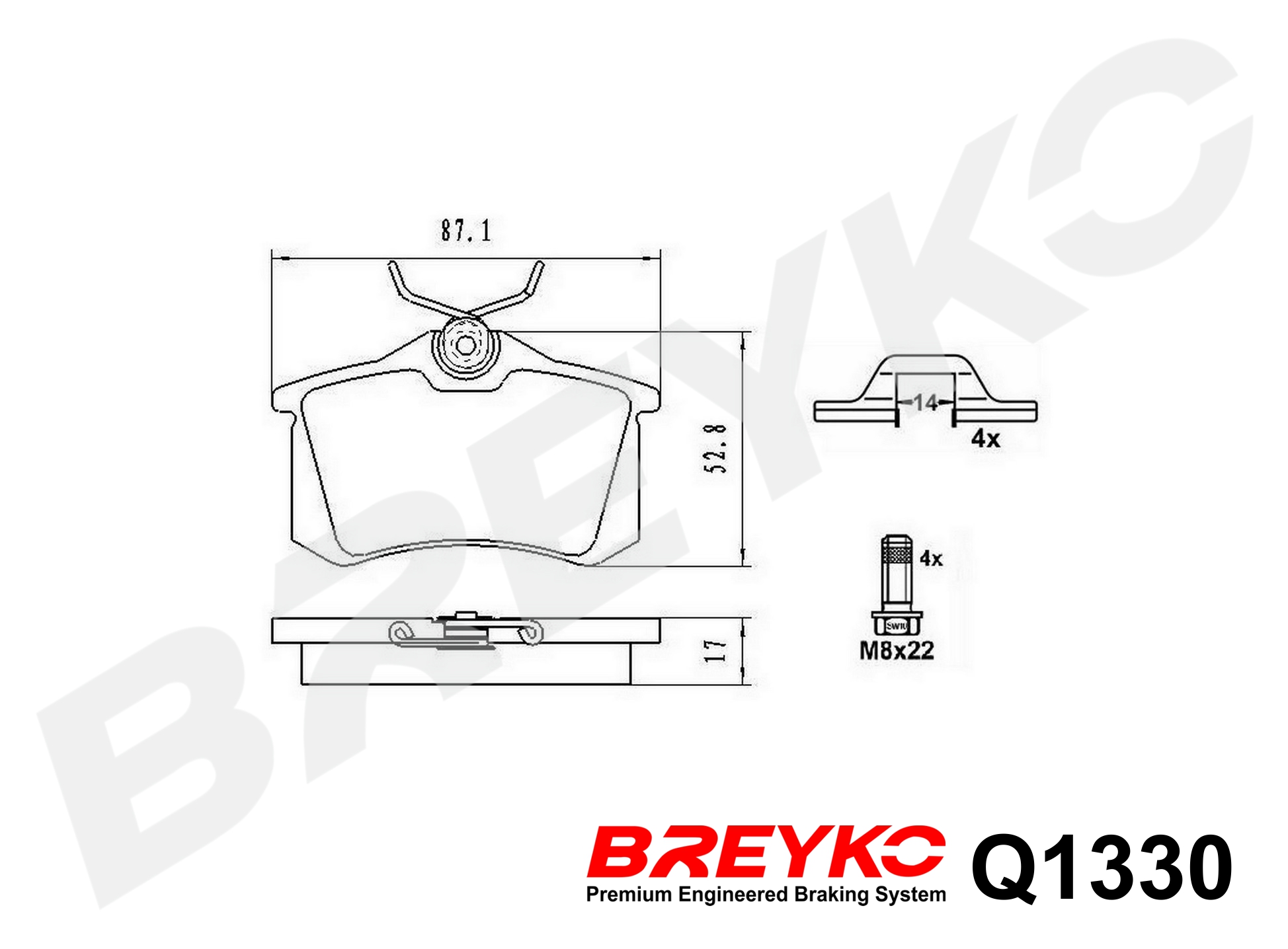 DAVID VASCO Q1330 BREYKO PREMIUM Brake Pad Set, disc brake
