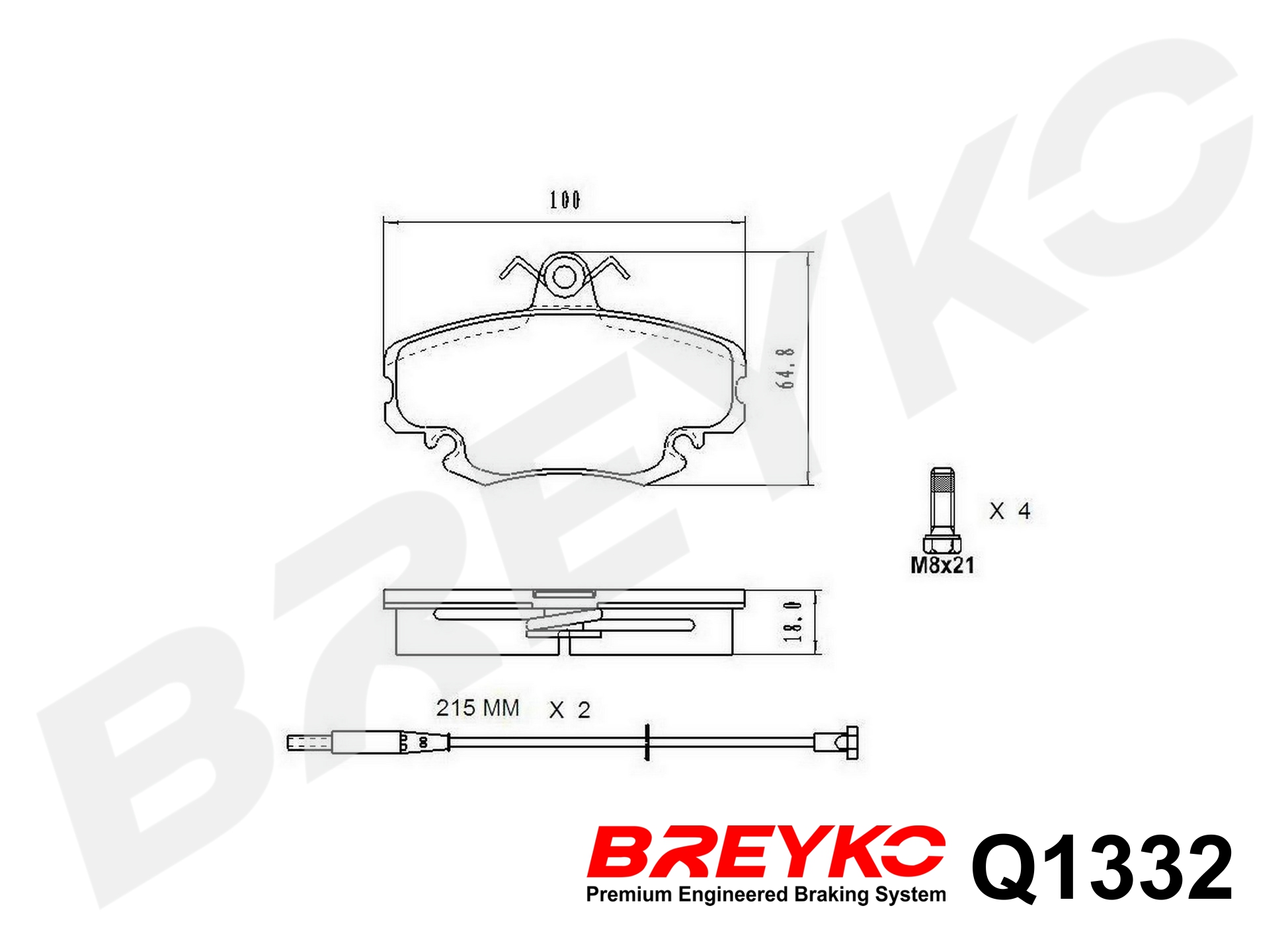 DAVID VASCO Q1332 BREYKO PREMIUM Brake Pad Set, disc brake
