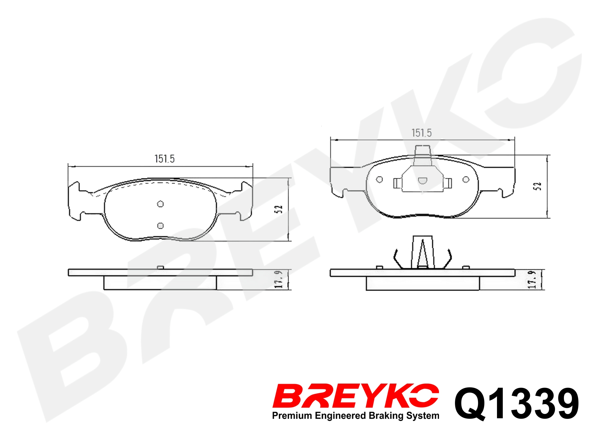 DAVID VASCO Q1339 BREYKO PREMIUM Brake Pad Set, disc brake