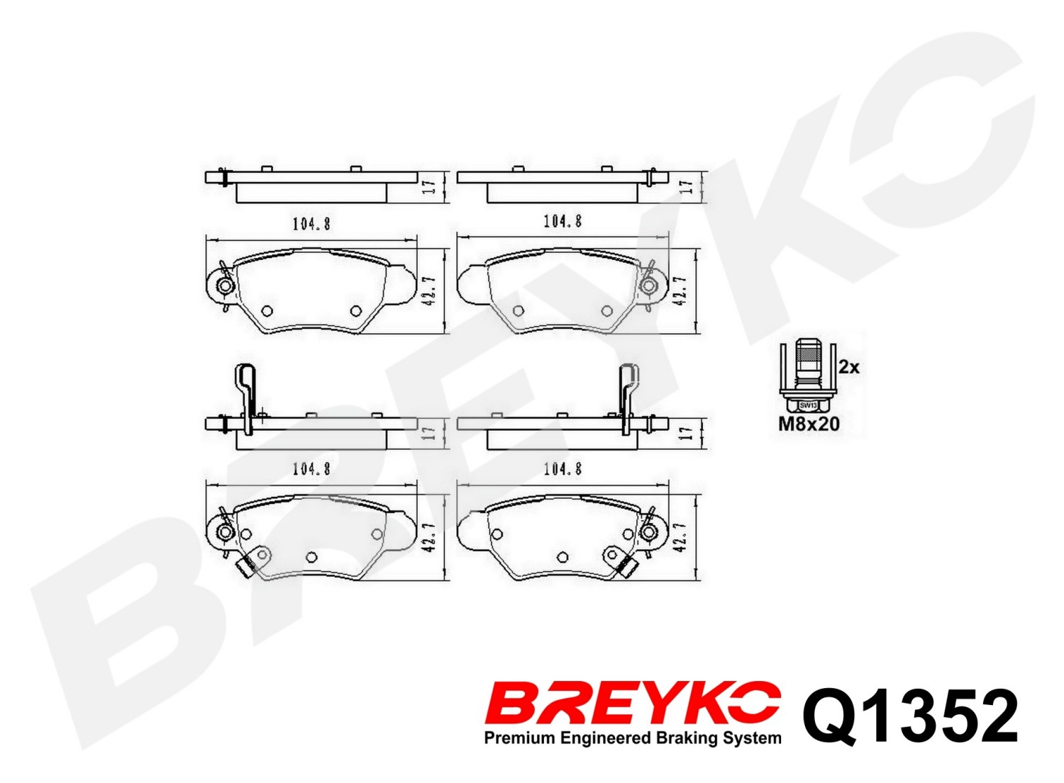 DAVID VASCO Q1352 BREYKO PREMIUM Brake Pad Set, disc brake