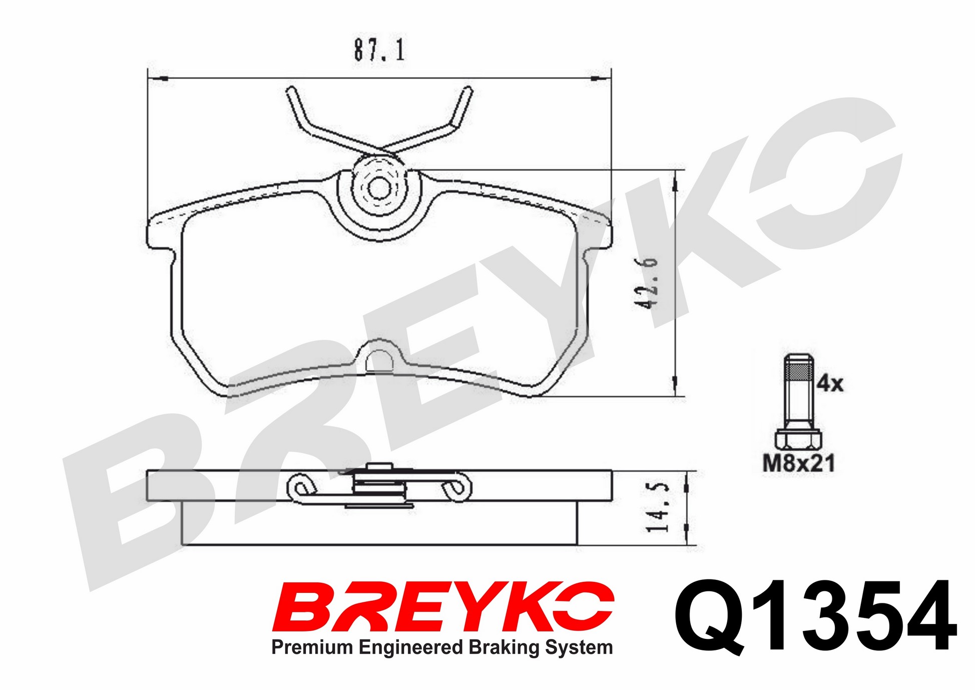 DAVID VASCO Q1354 BREYKO PREMIUM Brake Pad Set, disc brake
