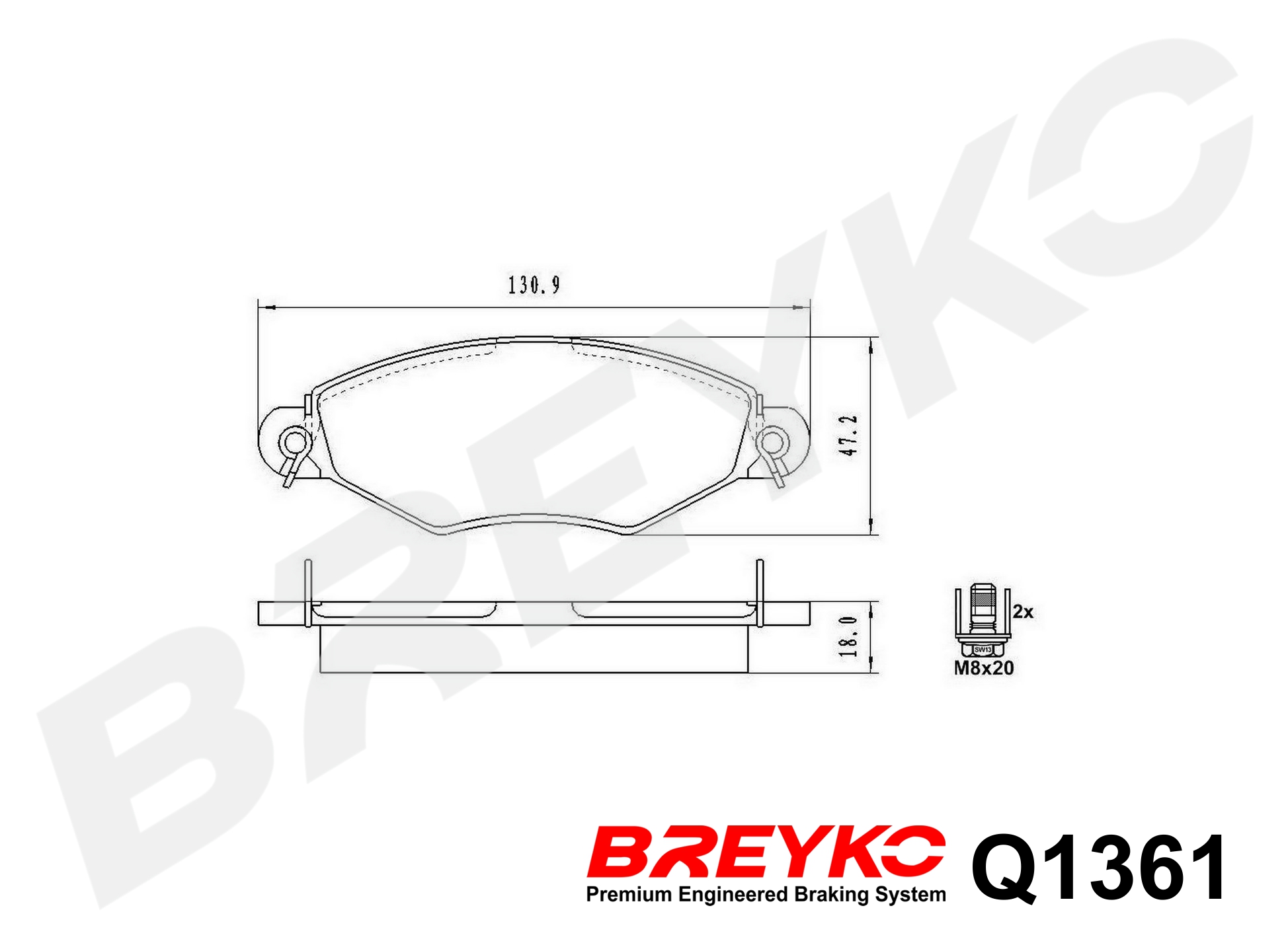 DAVID VASCO Q1361 BREYKO PREMIUM Brake Pad Set, disc brake