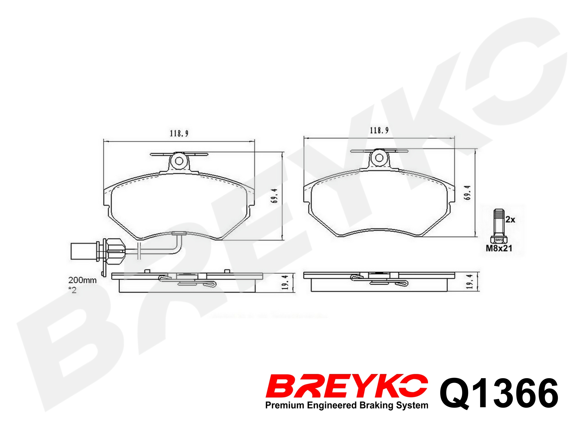 DAVID VASCO Q1366 BREYKO PREMIUM Brake Pad Set, disc brake