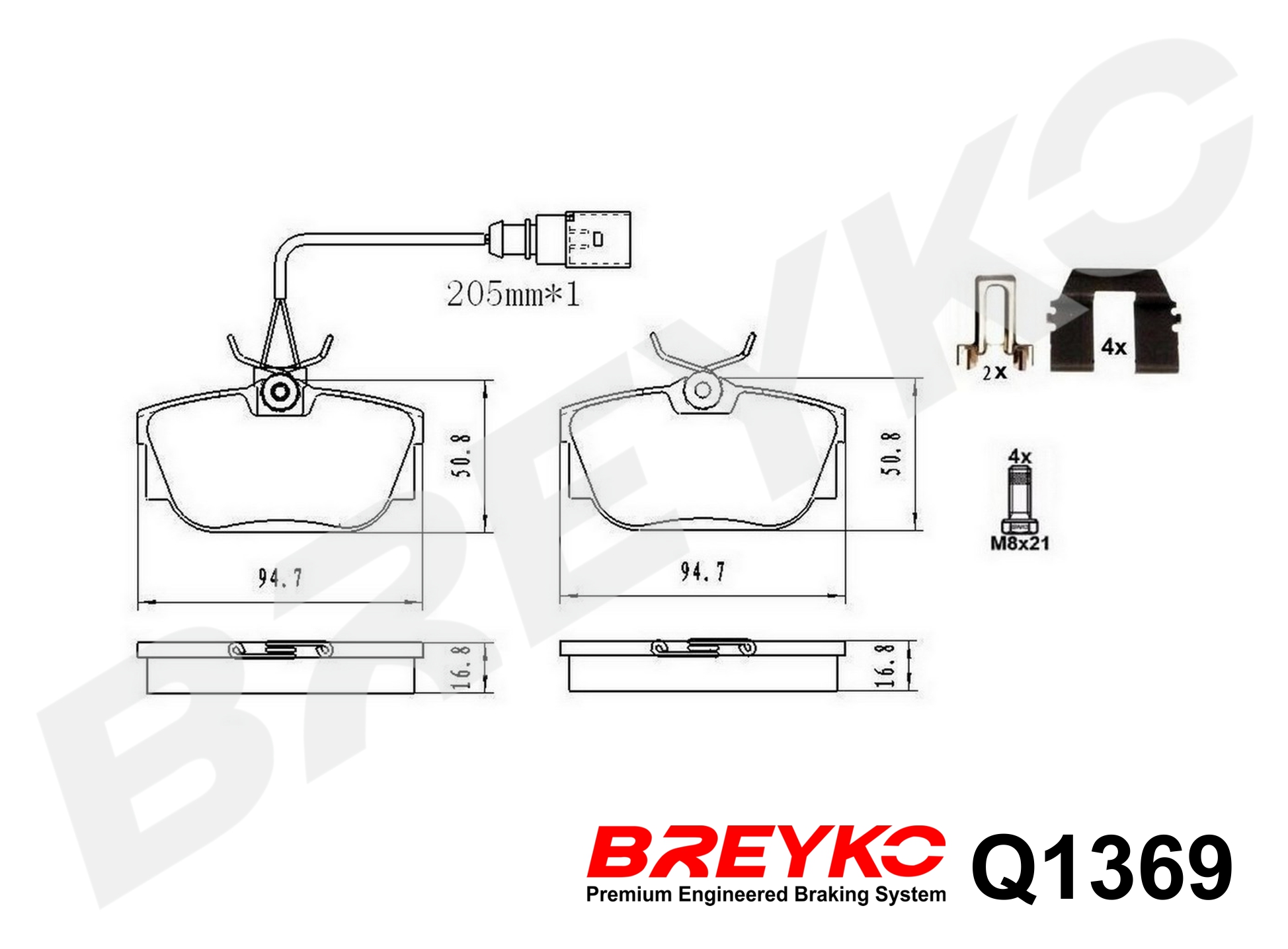 DAVID VASCO Q1369 BREYKO PREMIUM Brake Pad Set, disc brake