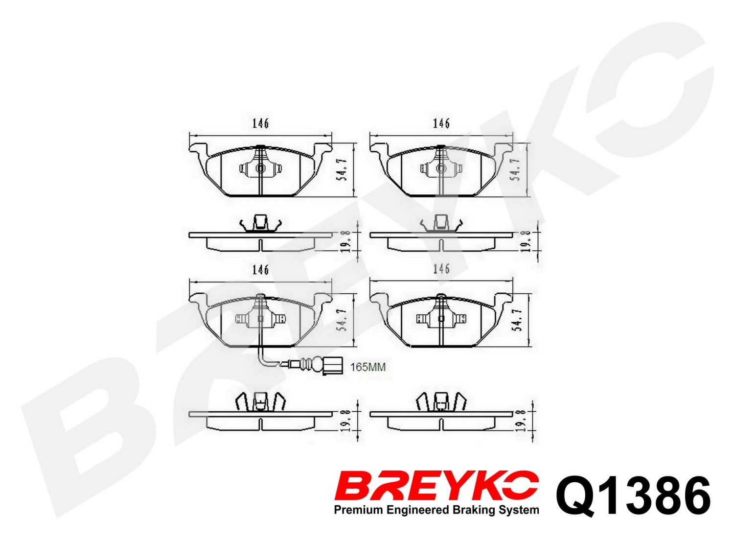 DAVID VASCO Q1386 BREYKO PREMIUM Brake Pad Set, disc brake