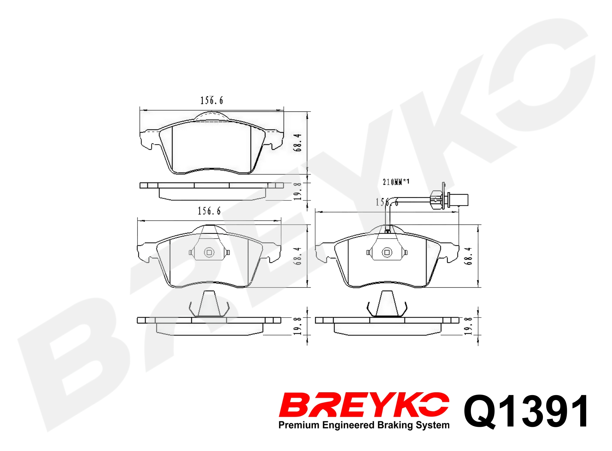 DAVID VASCO Q1391 BREYKO PREMIUM Brake Pad Set, disc brake