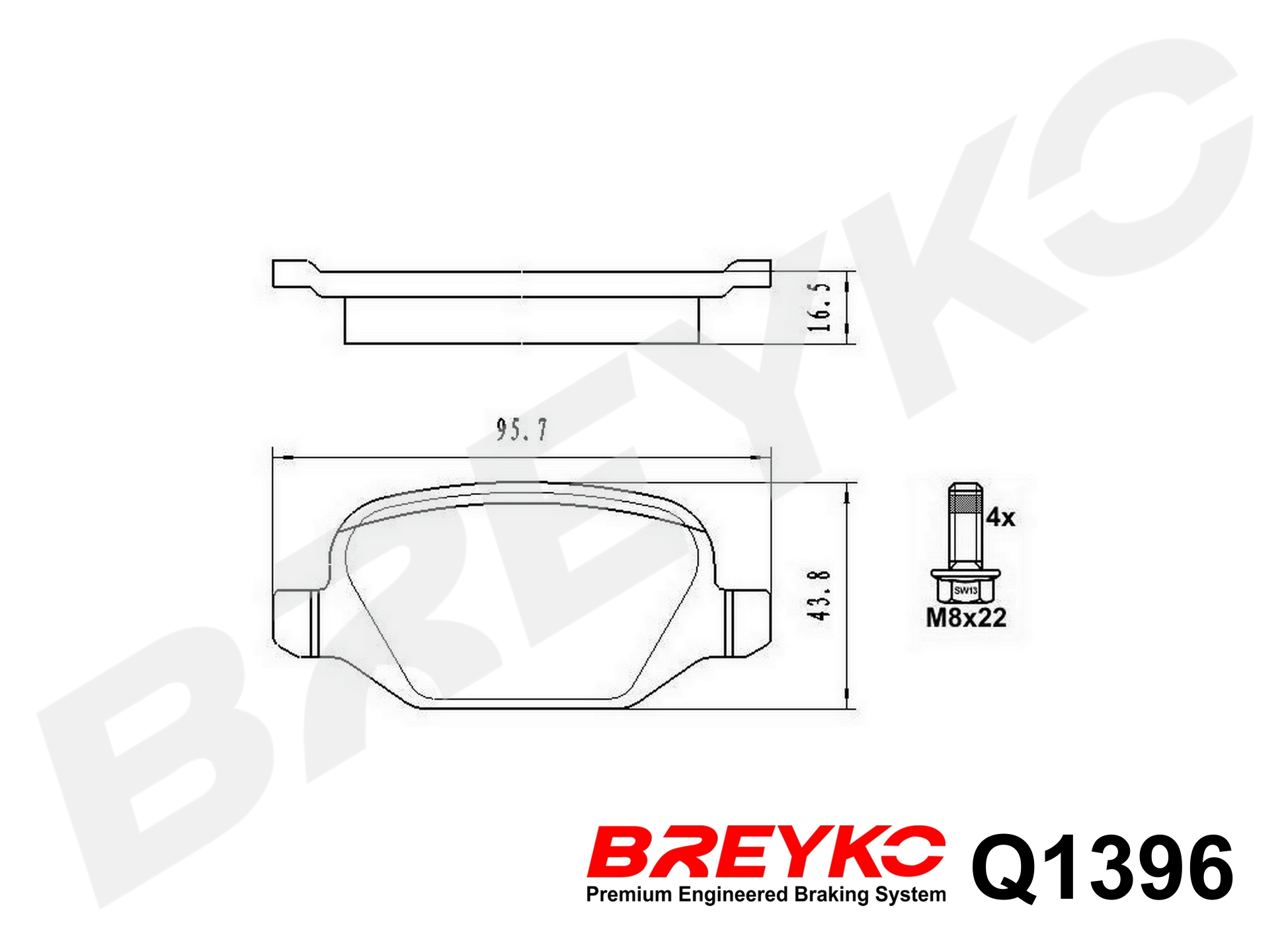 DAVID VASCO Q1396 BREYKO PREMIUM Brake Pad Set, disc brake
