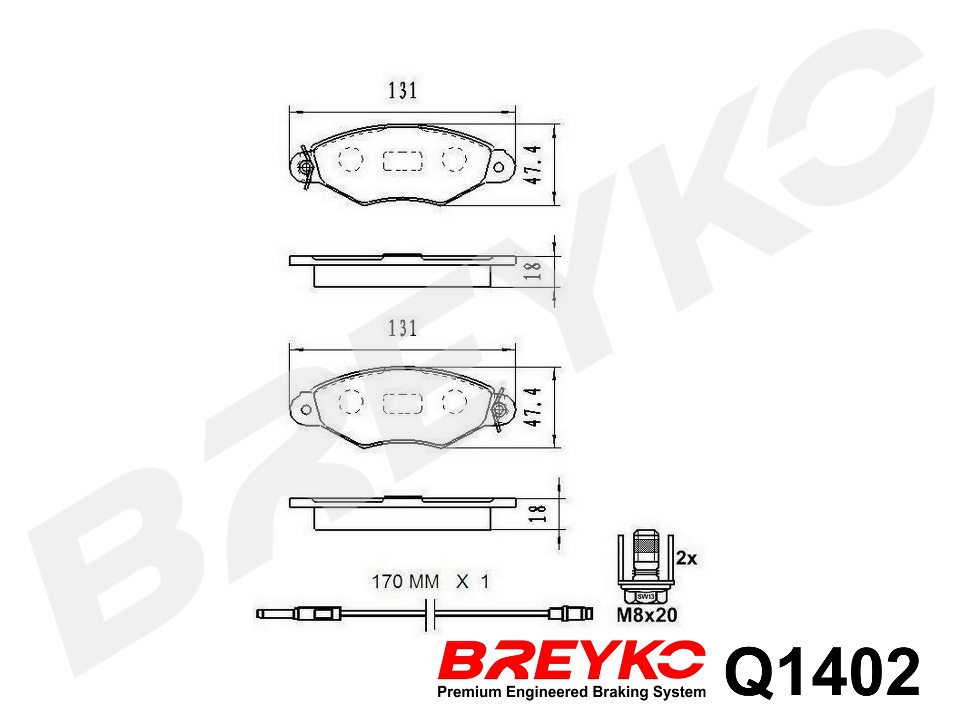 DAVID VASCO Q1402 BREYKO PREMIUM Brake Pad Set, disc brake