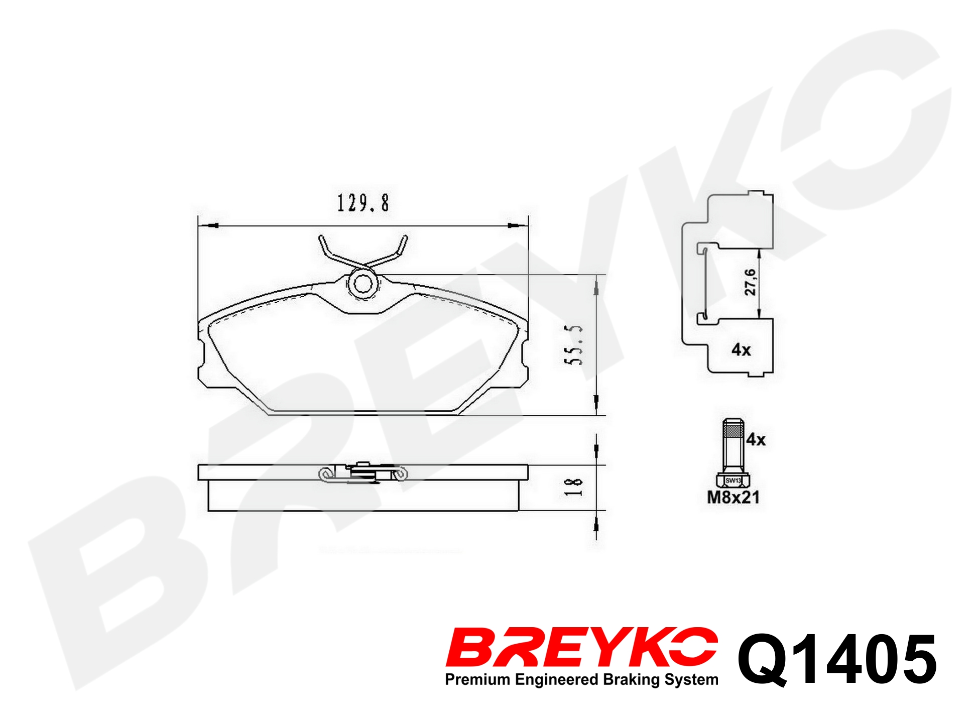 DAVID VASCO Q1405 BREYKO PREMIUM Brake Pad Set, disc brake