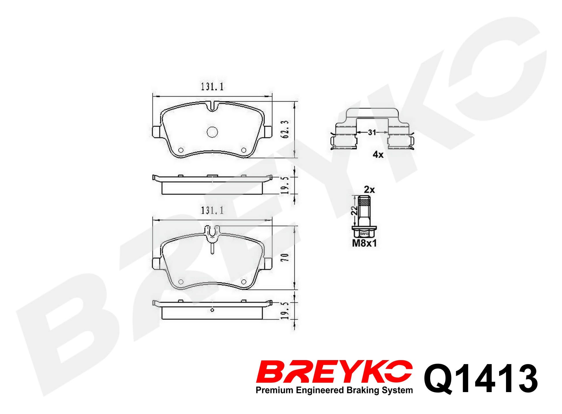 DAVID VASCO Q1413 BREYKO PREMIUM Brake Pad Set, disc brake