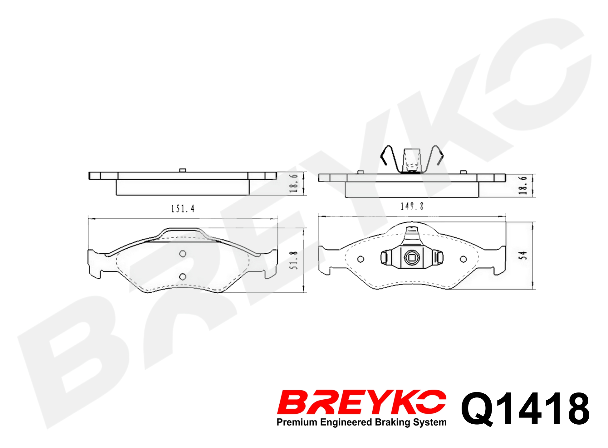 DAVID VASCO Q1418 BREYKO PREMIUM Brake Pad Set, disc brake