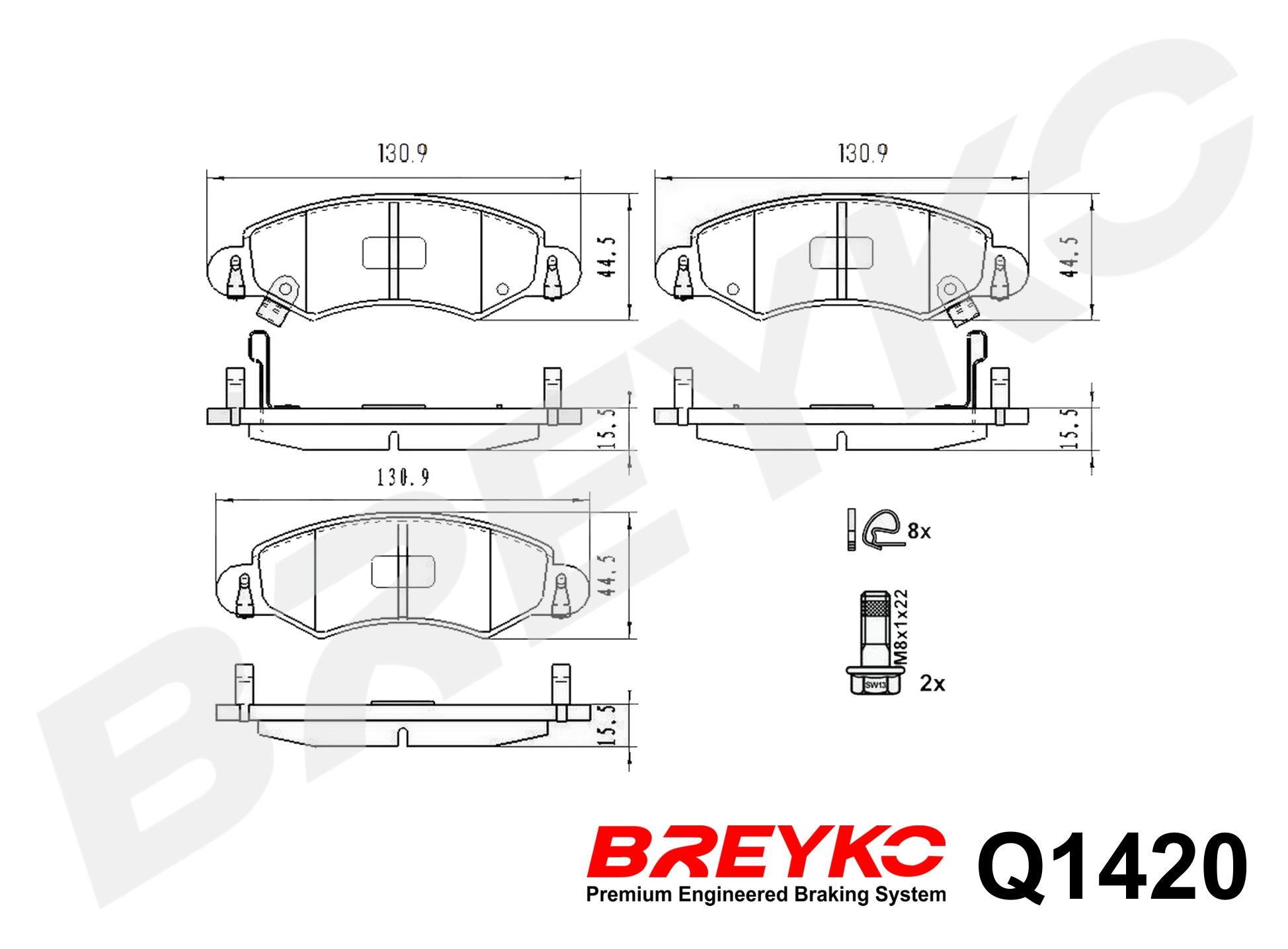DAVID VASCO Q1420 BREYKO PREMIUM Brake Pad Set, disc brake