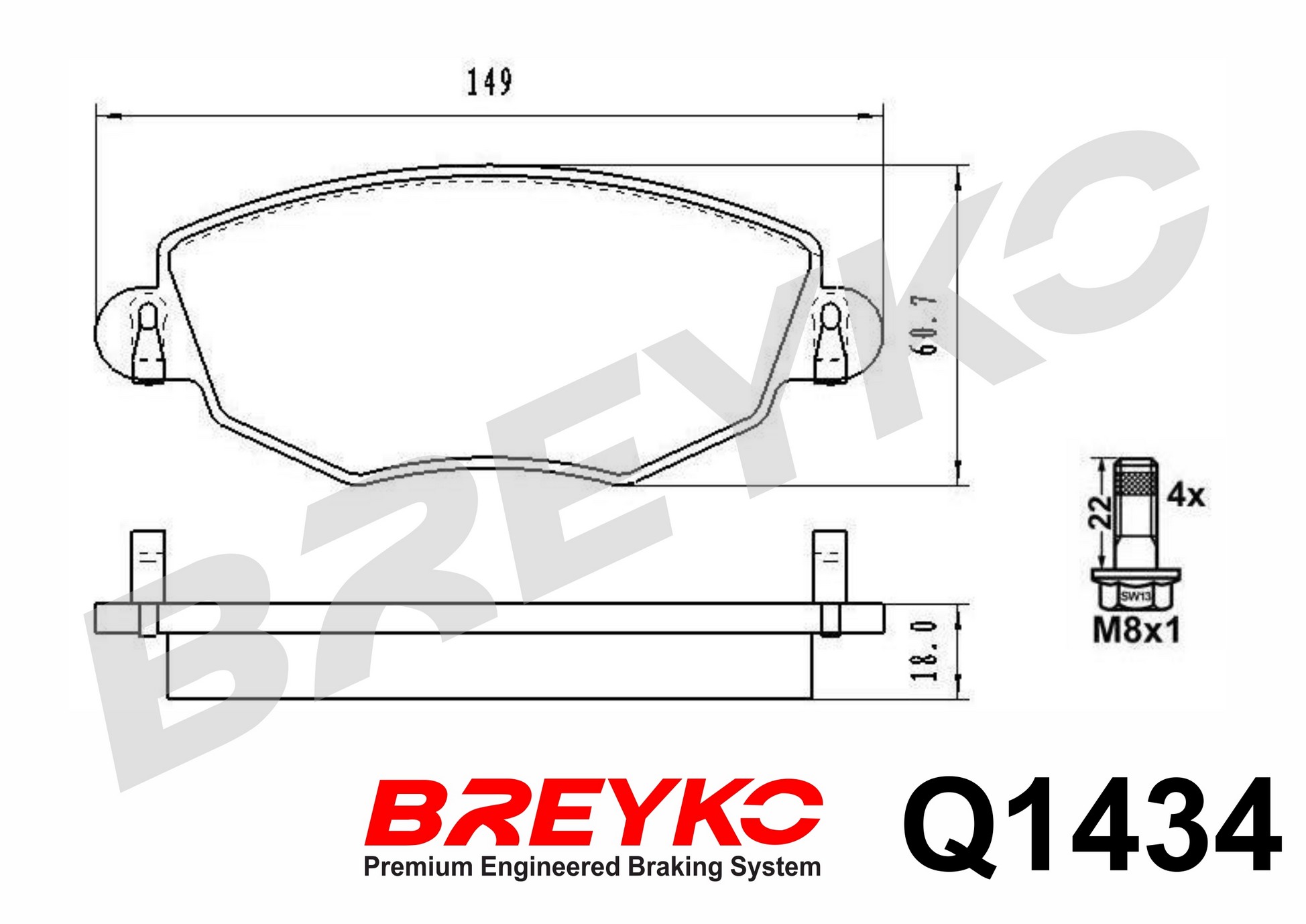 DAVID VASCO Q1434 BREYKO PREMIUM Brake Pad Set, disc brake