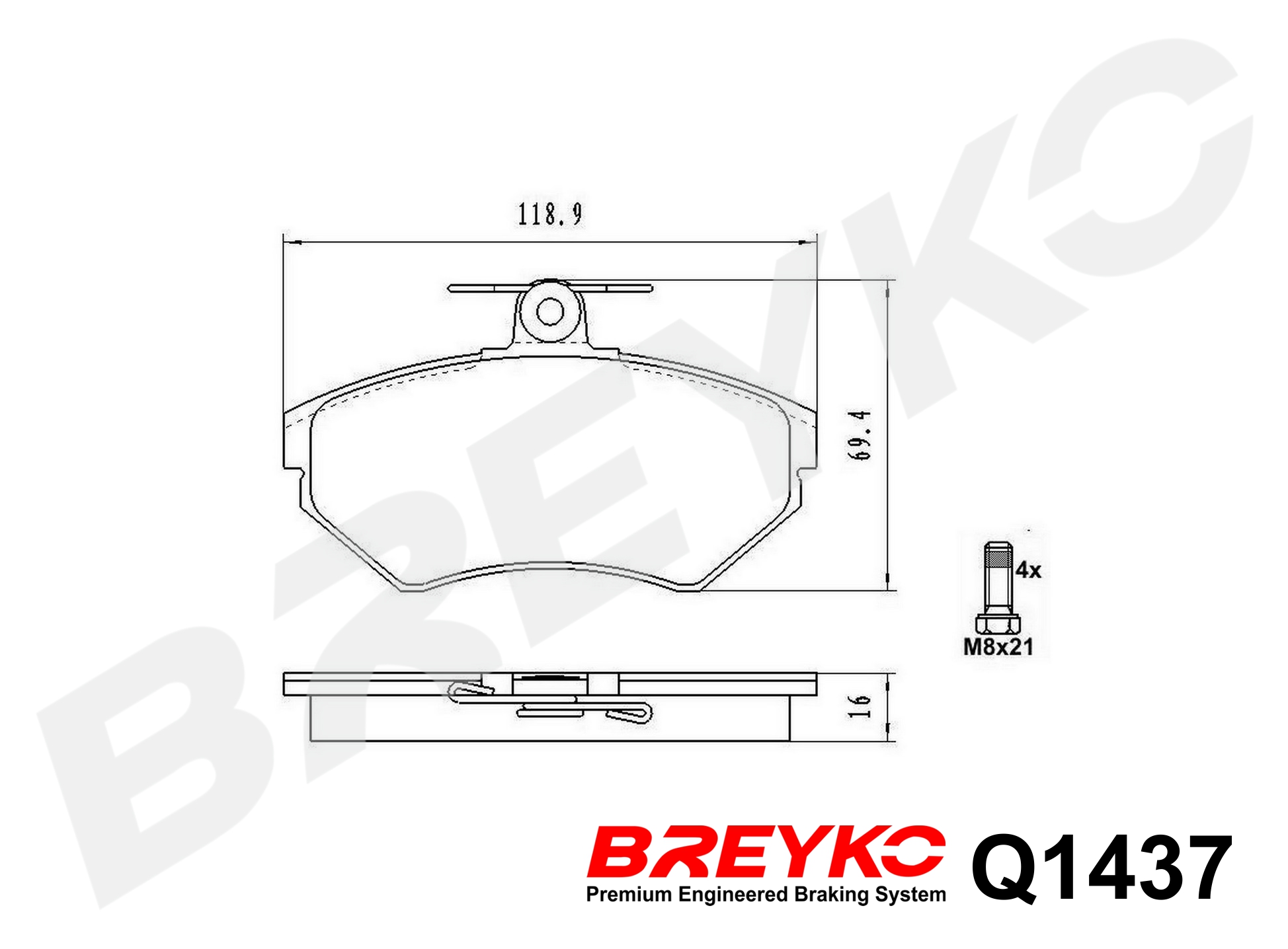 DAVID VASCO Q1437 BREYKO PREMIUM Brake Pad Set, disc brake