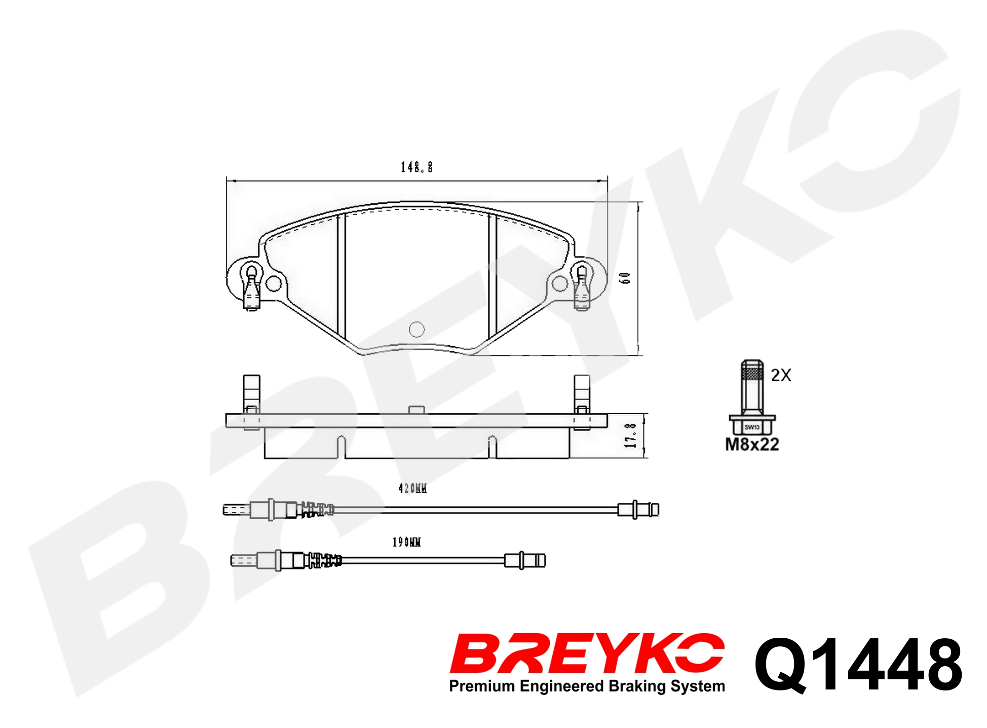 DAVID VASCO Q1448 BREYKO PREMIUM Brake Pad Set, disc brake