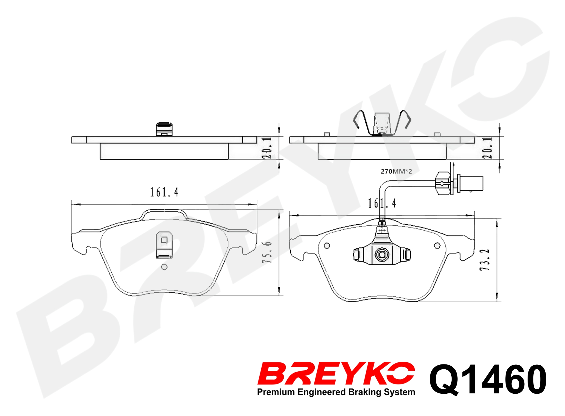 DAVID VASCO Q1460 BREYKO PREMIUM Brake Pad Set, disc brake