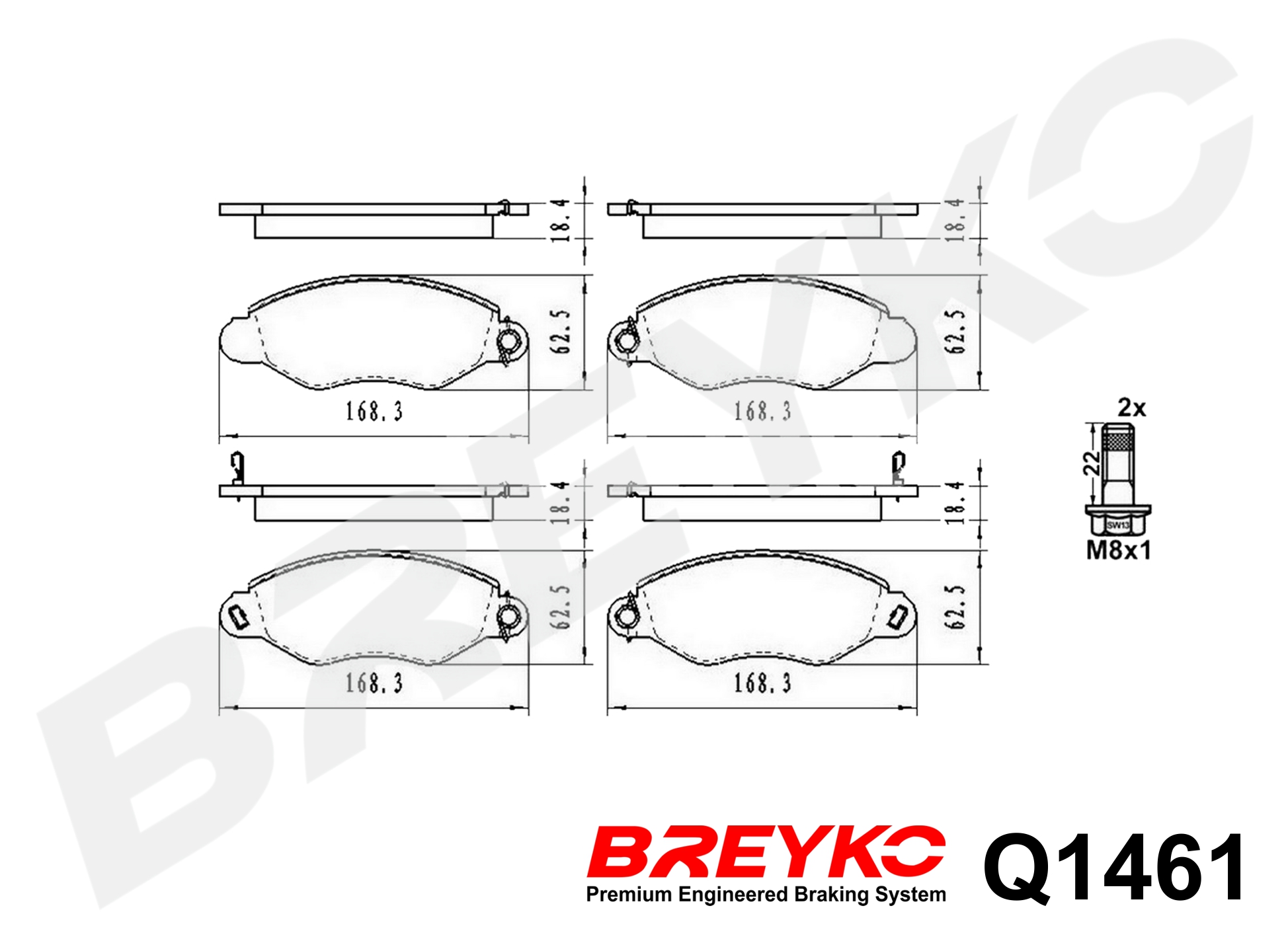 DAVID VASCO Q1461 BREYKO PREMIUM Brake Pad Set, disc brake