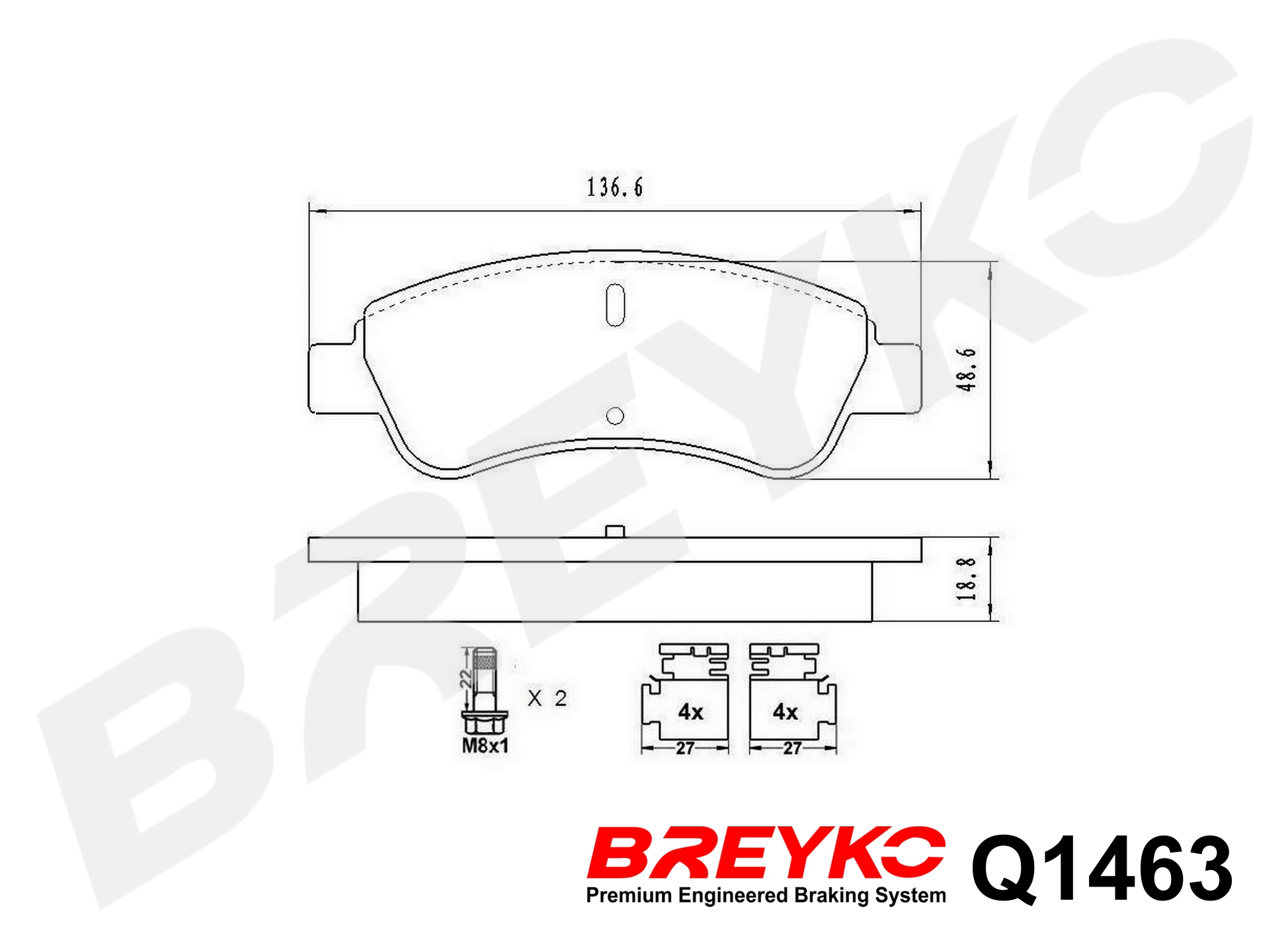 DAVID VASCO Q1463 BREYKO PREMIUM Brake Pad Set, disc brake