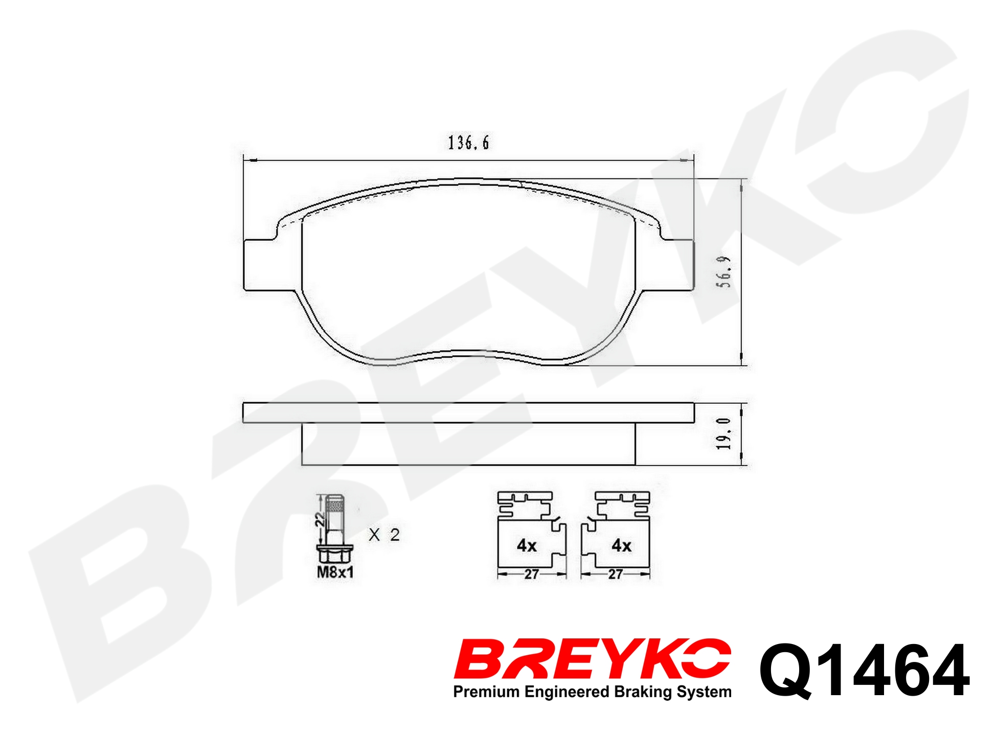 DAVID VASCO Q1464 BREYKO PREMIUM Brake Pad Set, disc brake