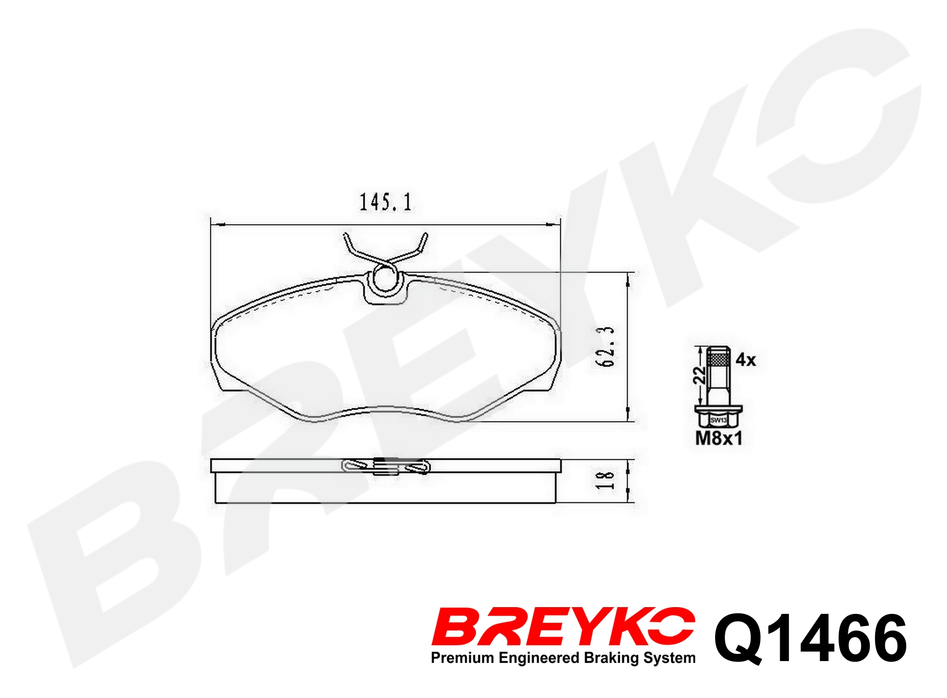 DAVID VASCO Q1466 BREYKO PREMIUM Brake Pad Set, disc brake