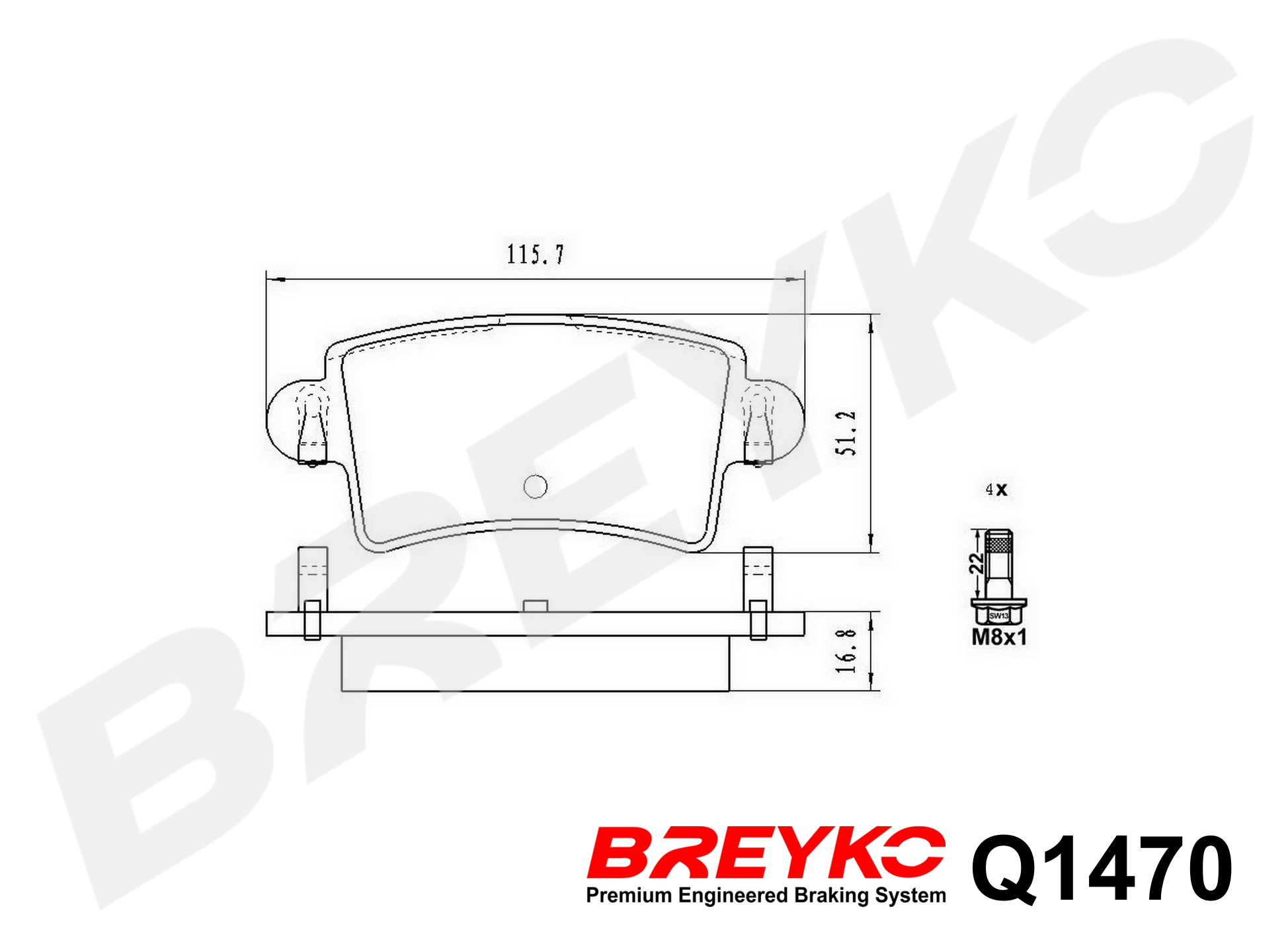 DAVID VASCO Q1470 BREYKO PREMIUM Brake Pad Set, disc brake