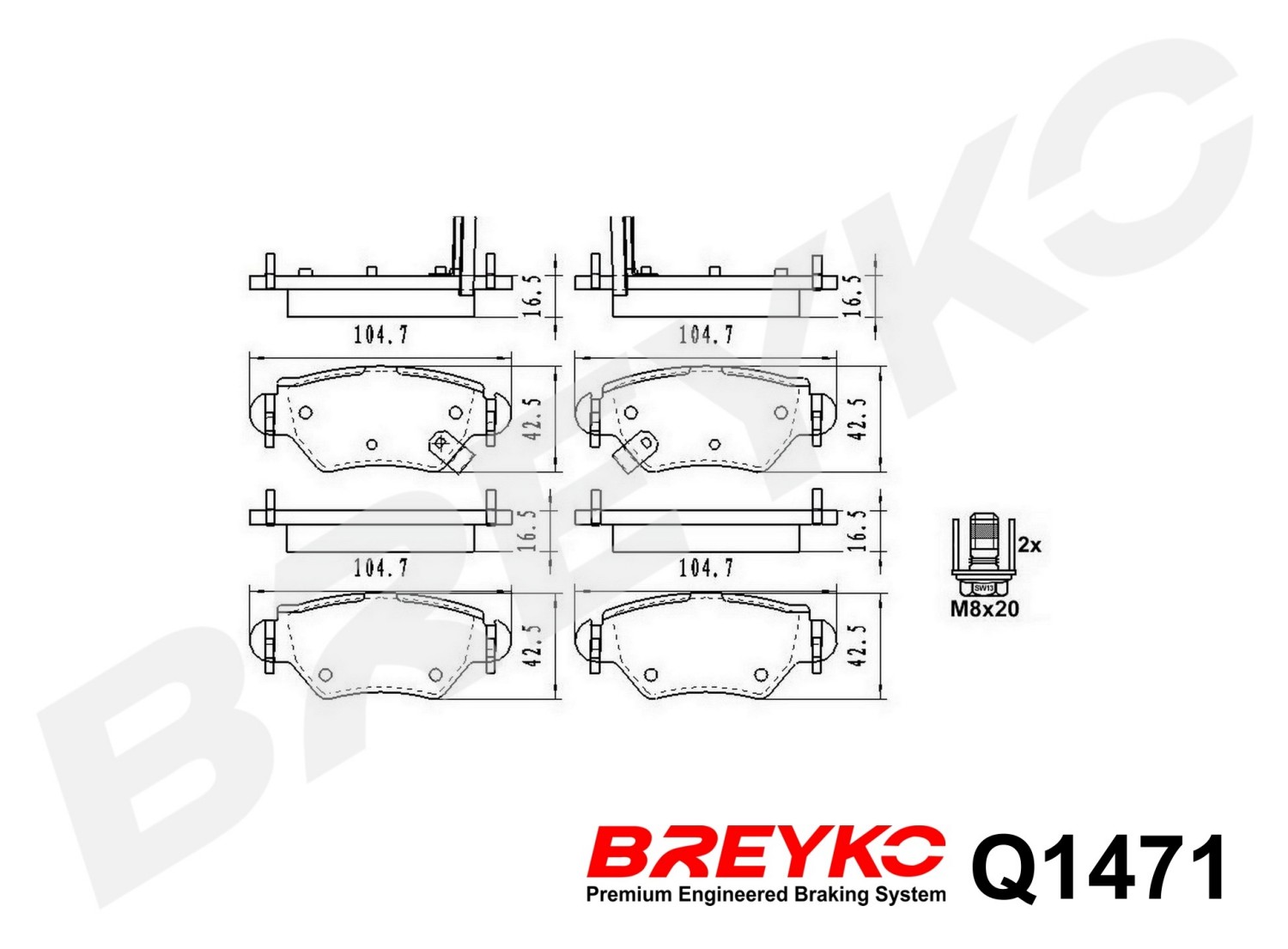 DAVID VASCO Q1471 BREYKO PREMIUM Brake Pad Set, disc brake