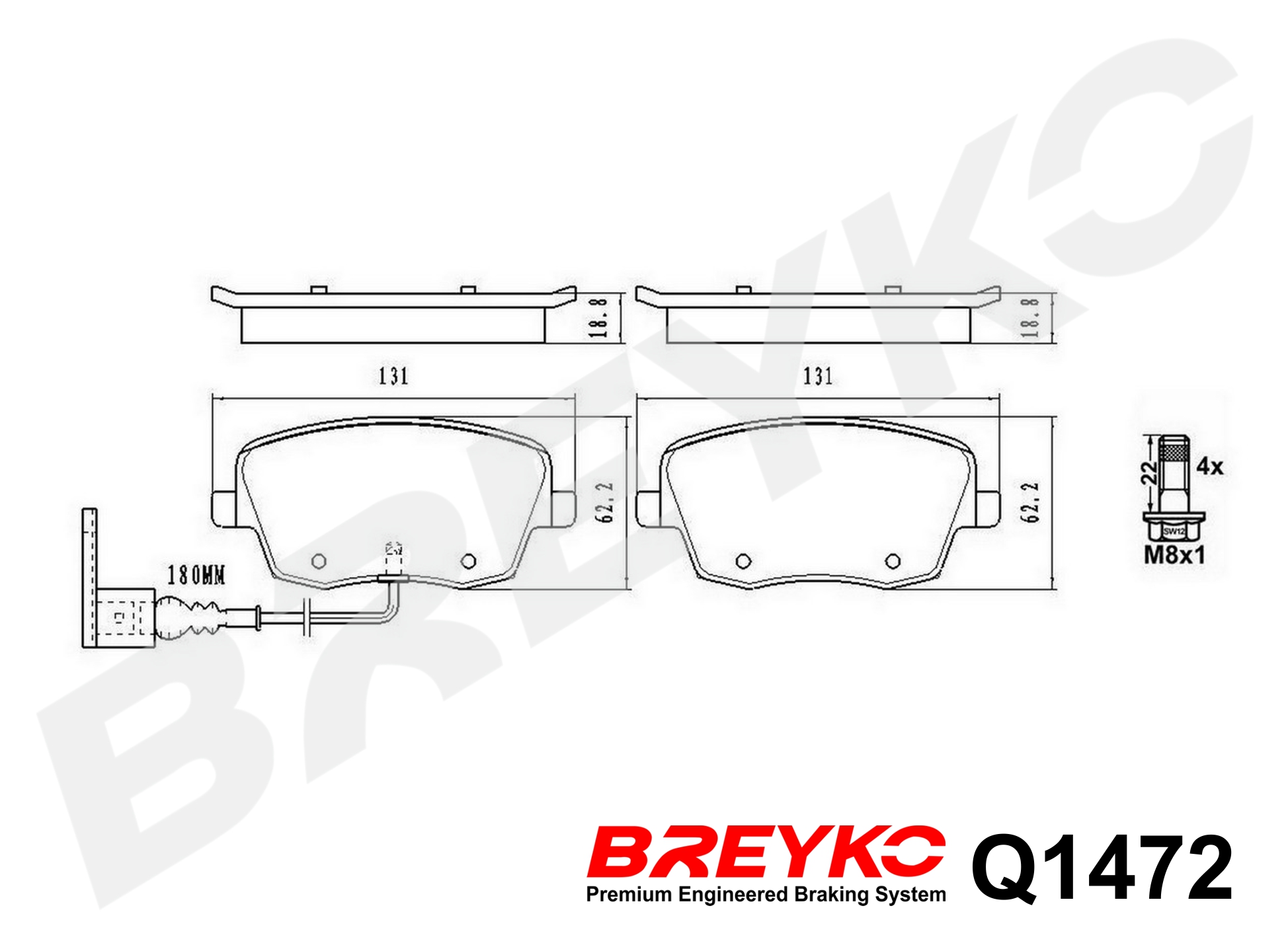 DAVID VASCO Q1472 BREYKO PREMIUM Brake Pad Set, disc brake