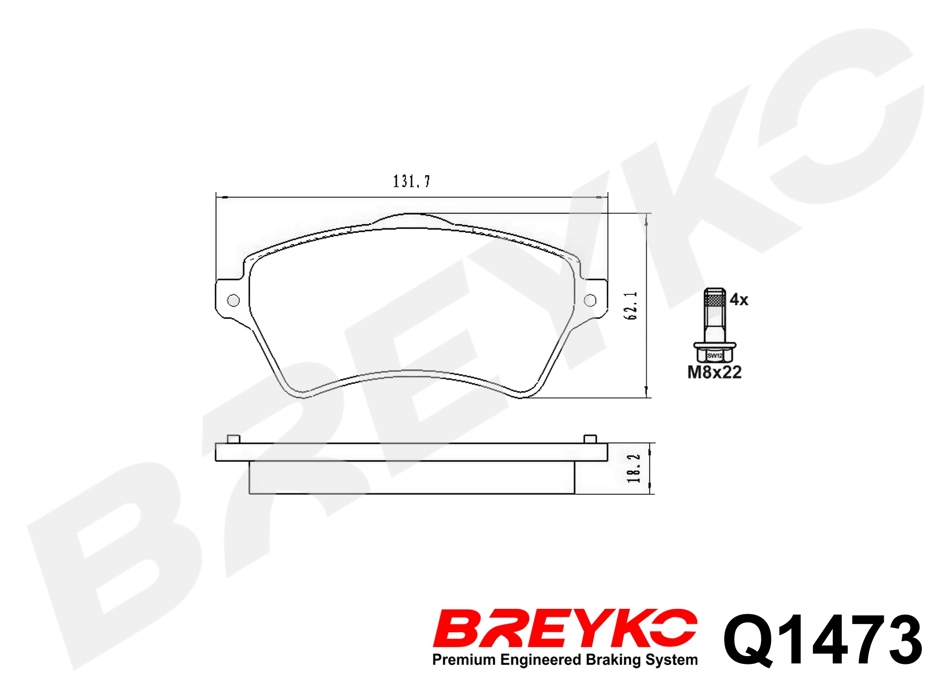 DAVID VASCO Q1473 BREYKO PREMIUM Brake Pad Set, disc brake