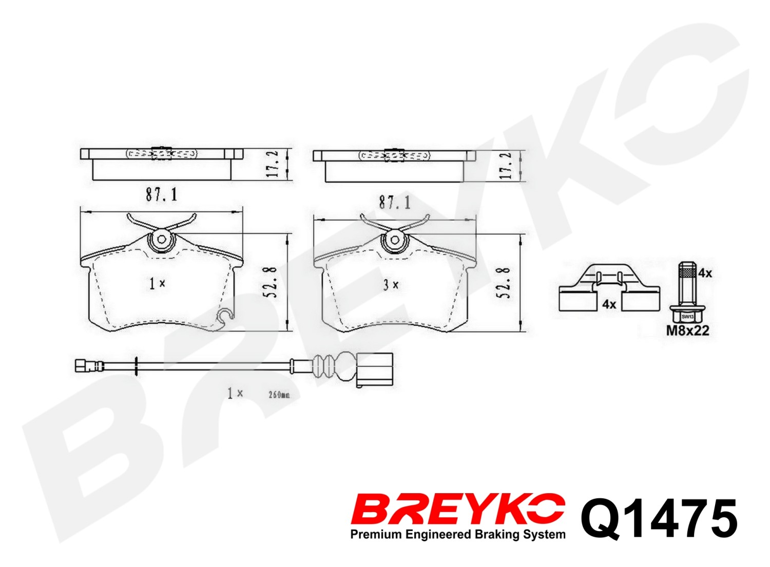 DAVID VASCO Q1475 BREYKO PREMIUM Brake Pad Set, disc brake
