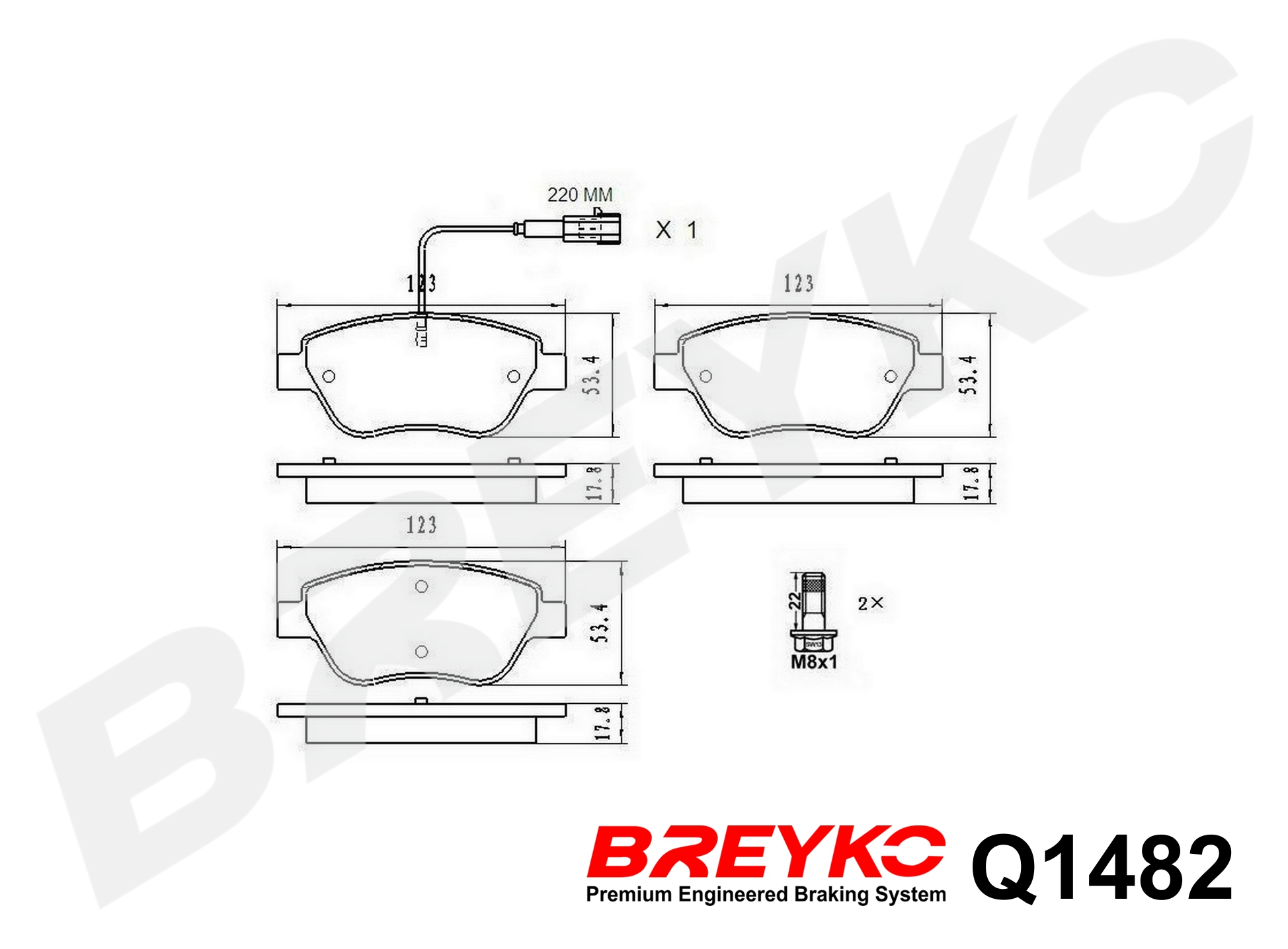 DAVID VASCO Q1482 BREYKO PREMIUM Brake Pad Set, disc brake
