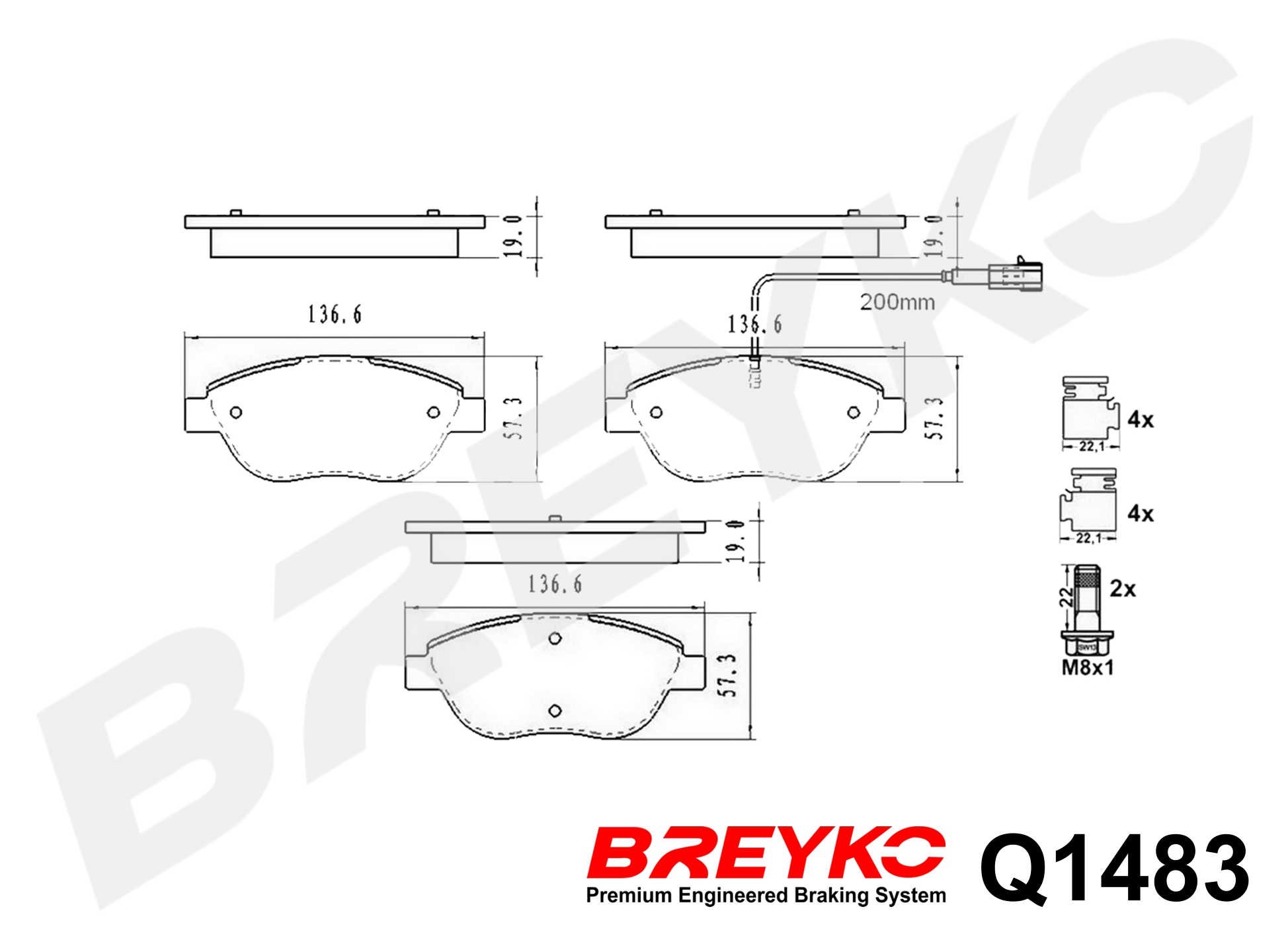 DAVID VASCO Q1483 BREYKO PREMIUM Brake Pad Set, disc brake
