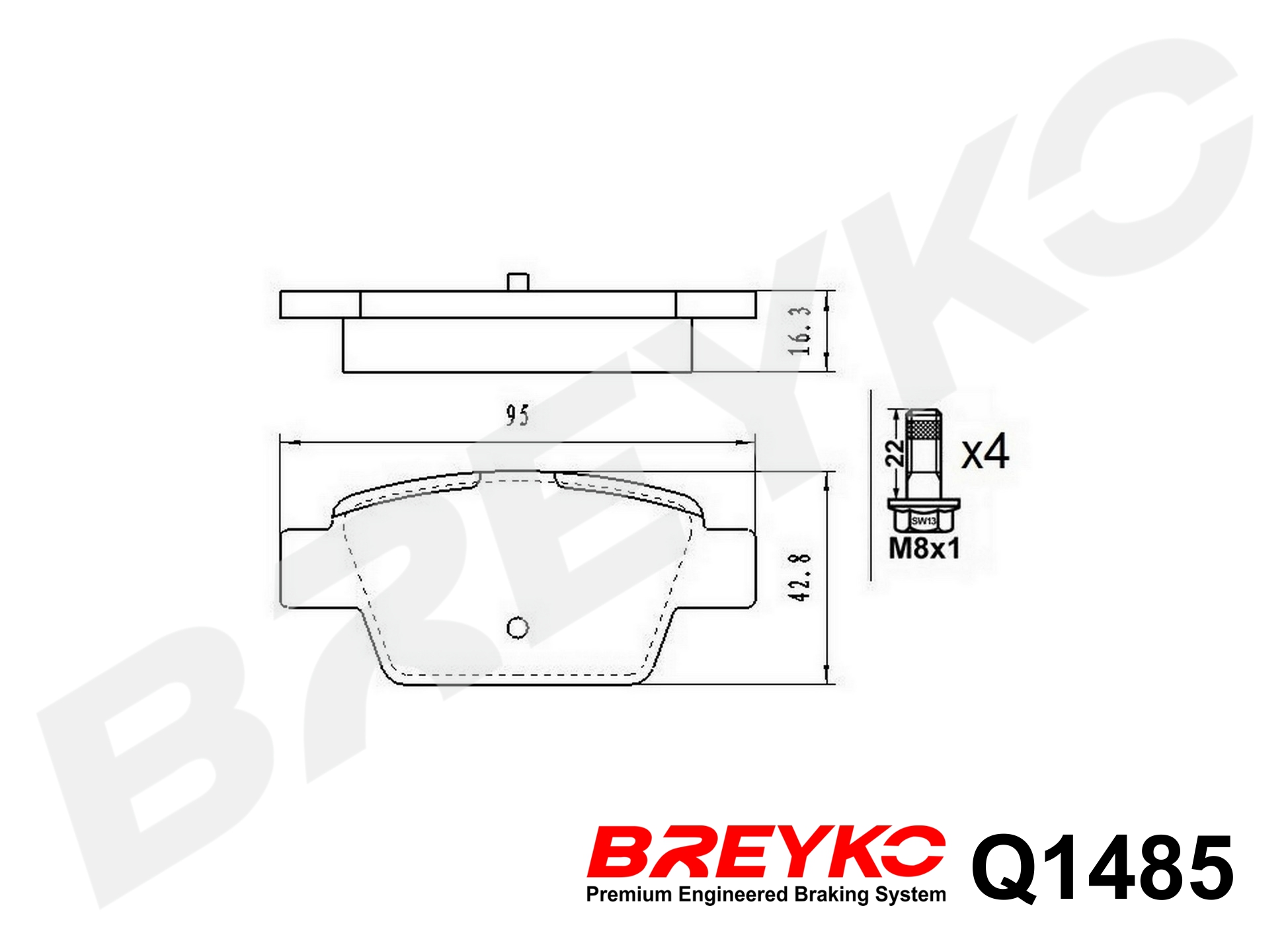 DAVID VASCO Q1485 BREYKO PREMIUM Brake Pad Set, disc brake