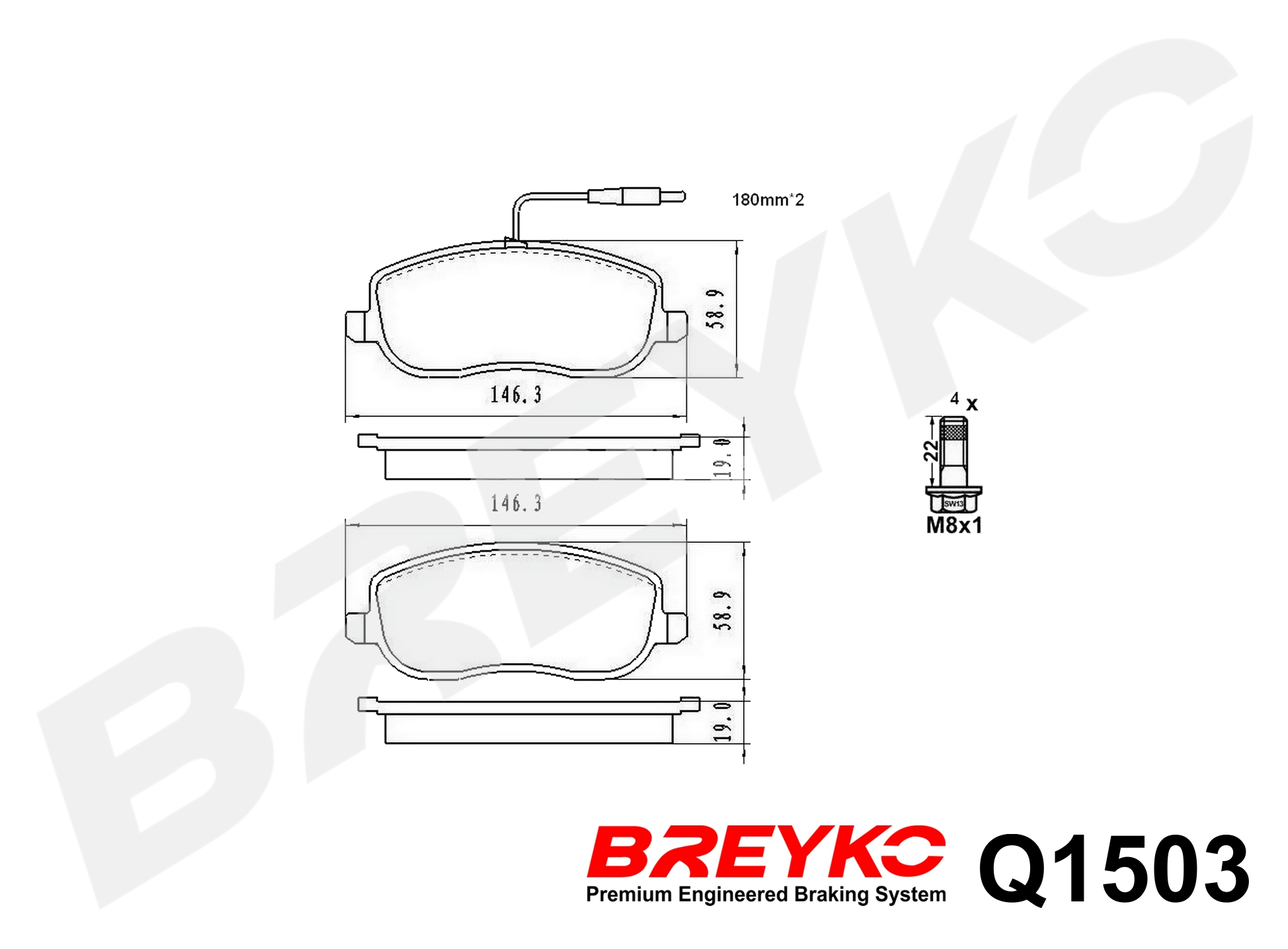 DAVID VASCO Q1503 BREYKO PREMIUM Brake Pad Set, disc brake