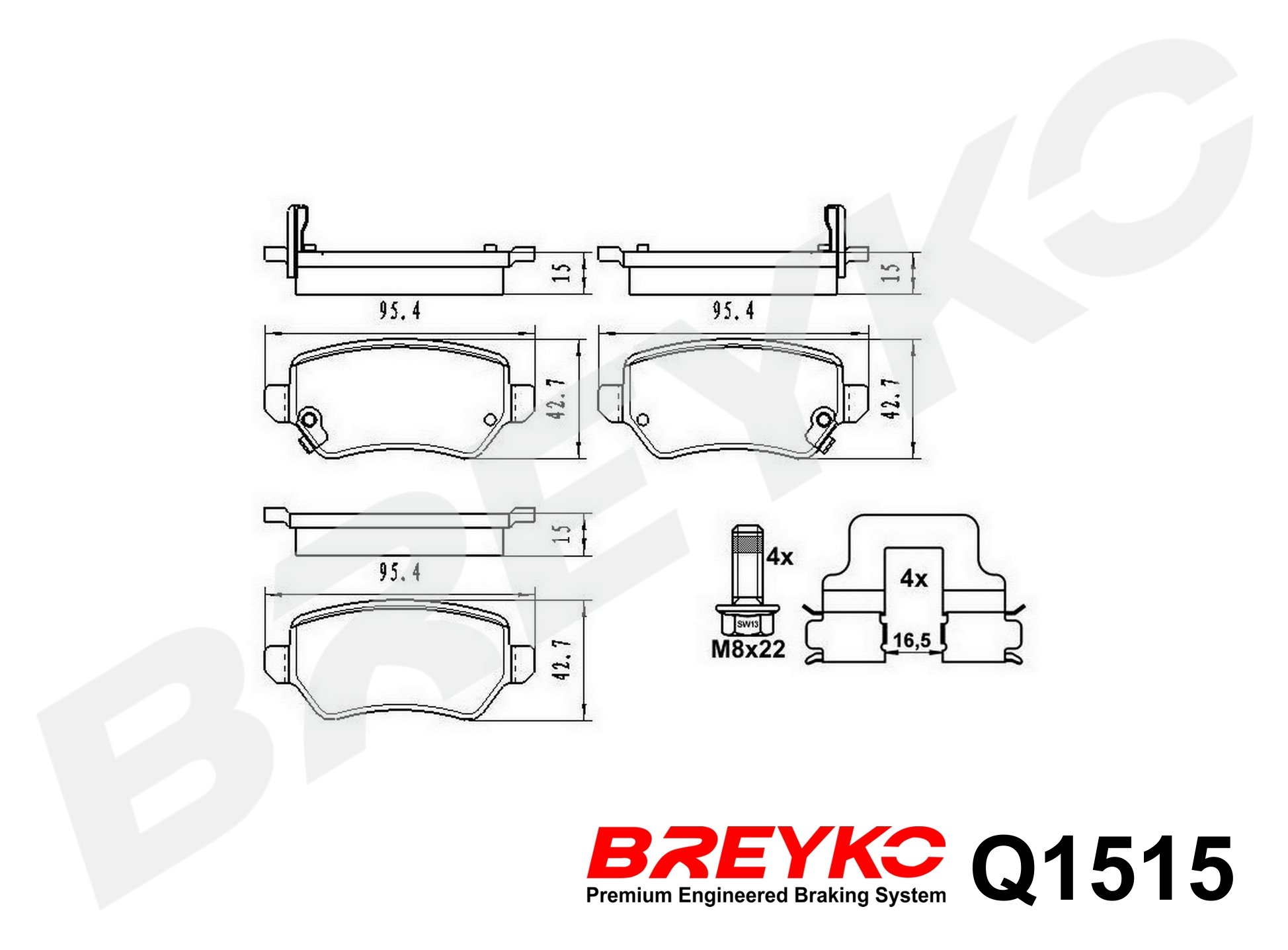 DAVID VASCO Q1515 BREYKO PREMIUM Brake Pad Set, disc brake