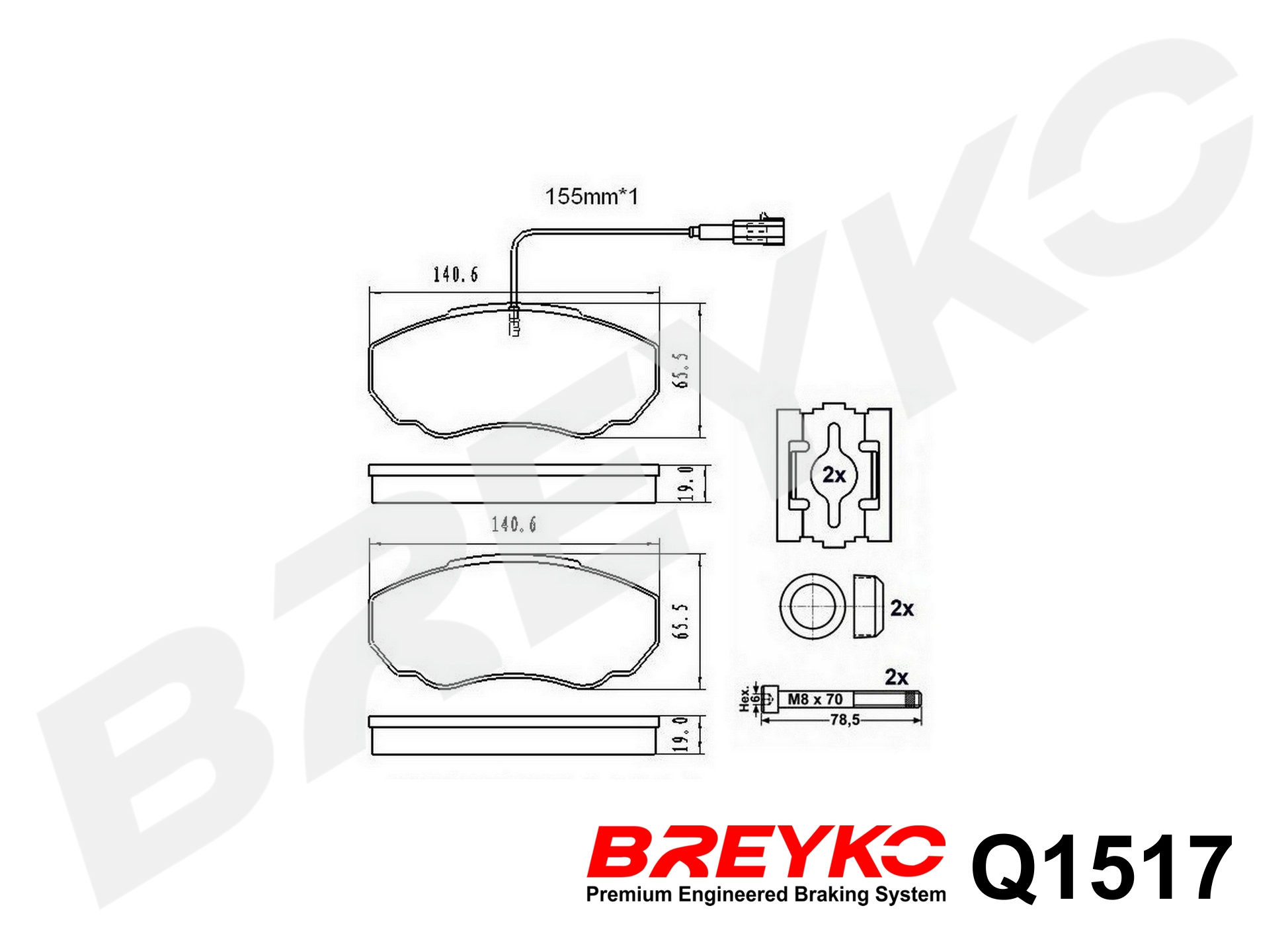 DAVID VASCO Q1517 BREYKO PREMIUM Brake Pad Set, disc brake