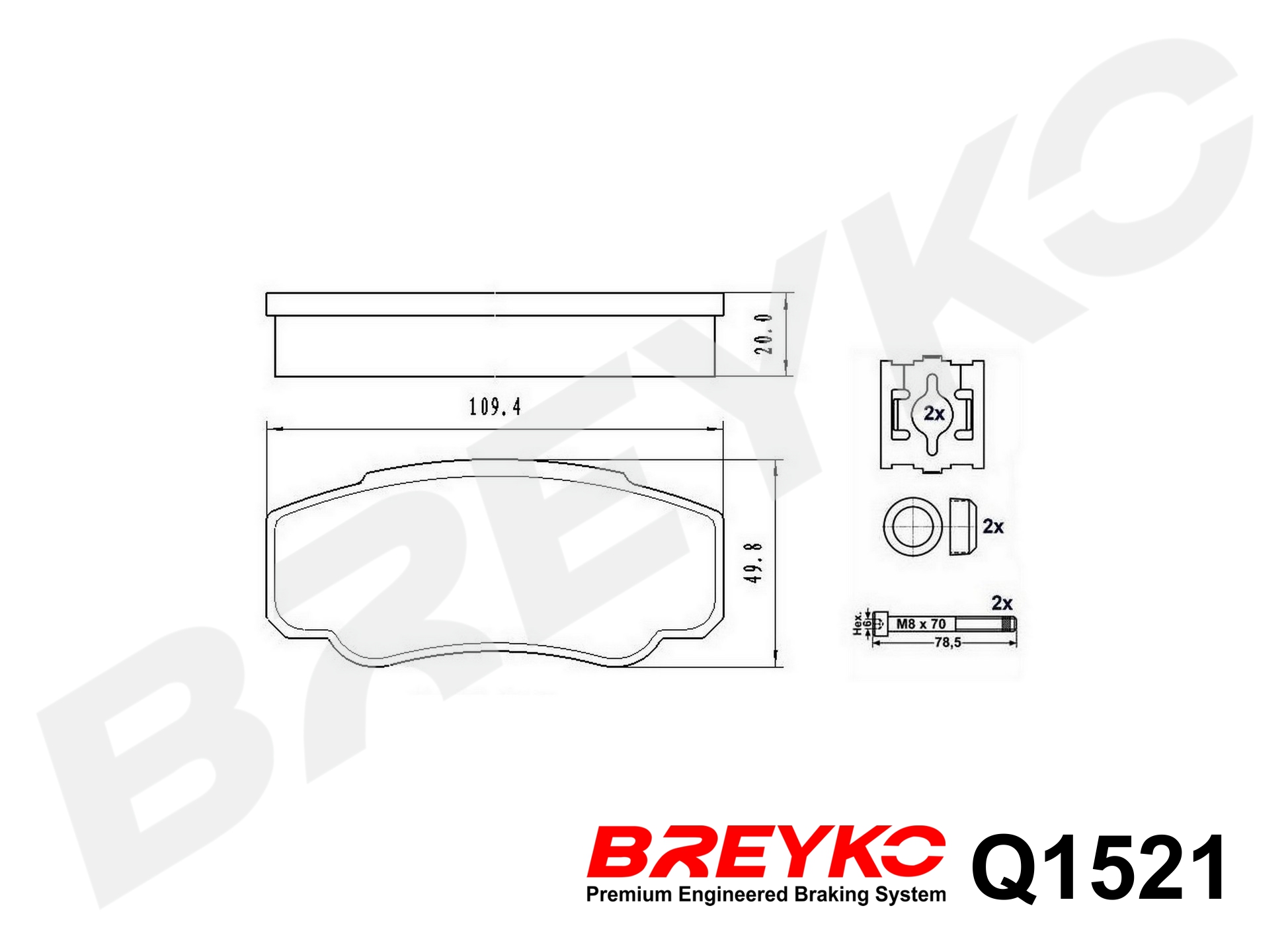 DAVID VASCO Q1521 BREYKO PREMIUM Brake Pad Set, disc brake