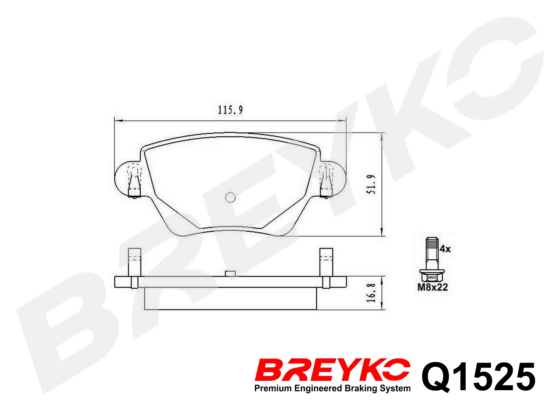 DAVID VASCO Q1525 BREYKO PREMIUM Brake Pad Set, disc brake