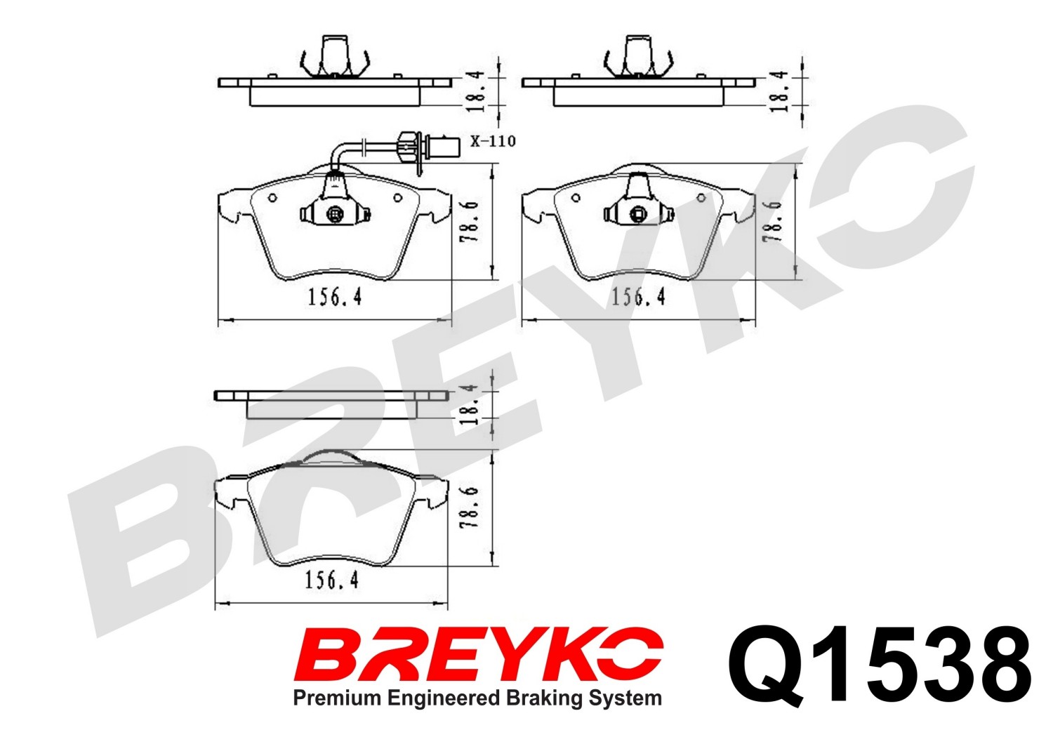 DAVID VASCO Q1538 BREYKO PREMIUM Brake Pad Set, disc brake