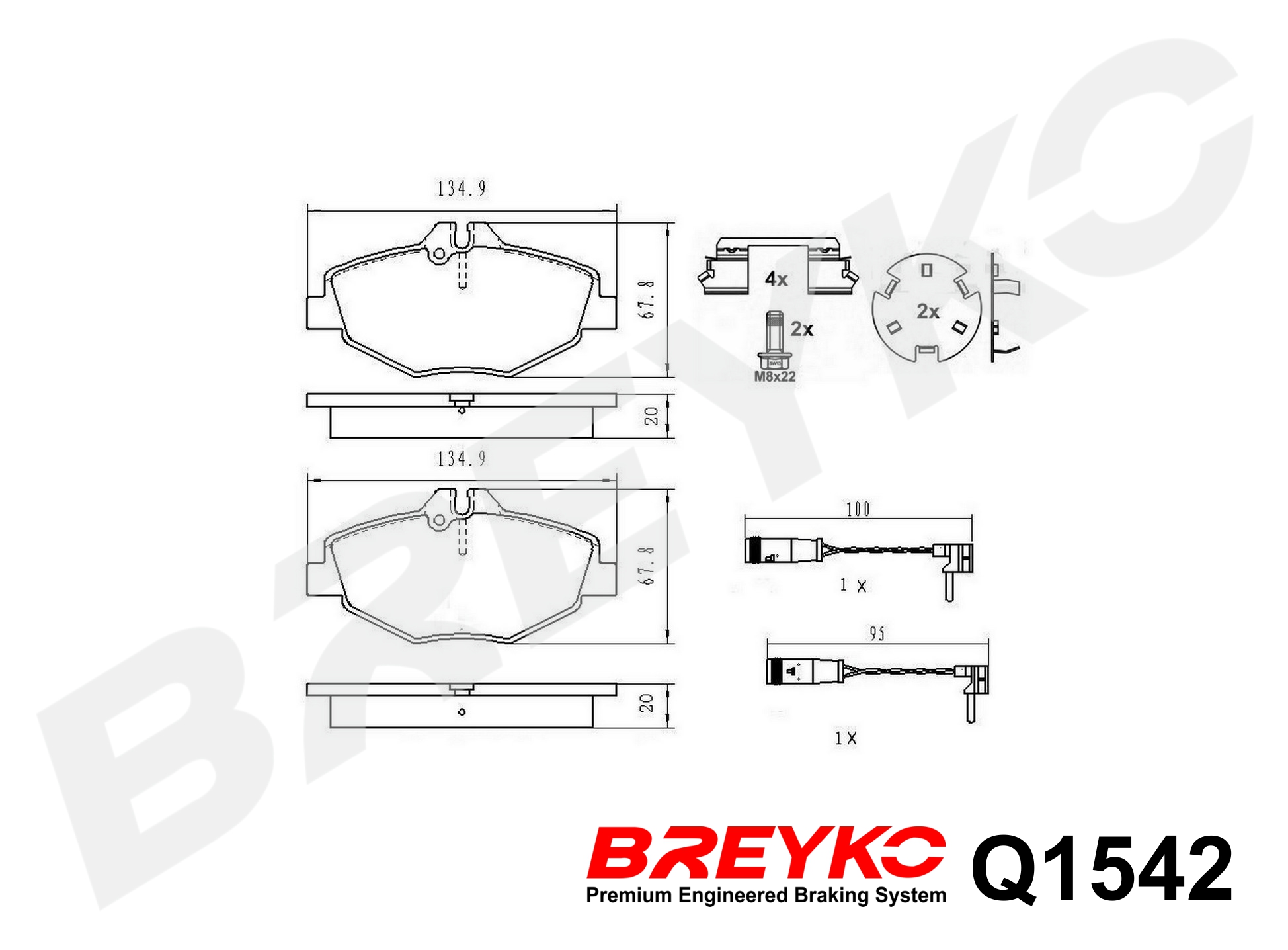 DAVID VASCO Q1542 BREYKO PREMIUM Brake Pad Set, disc brake